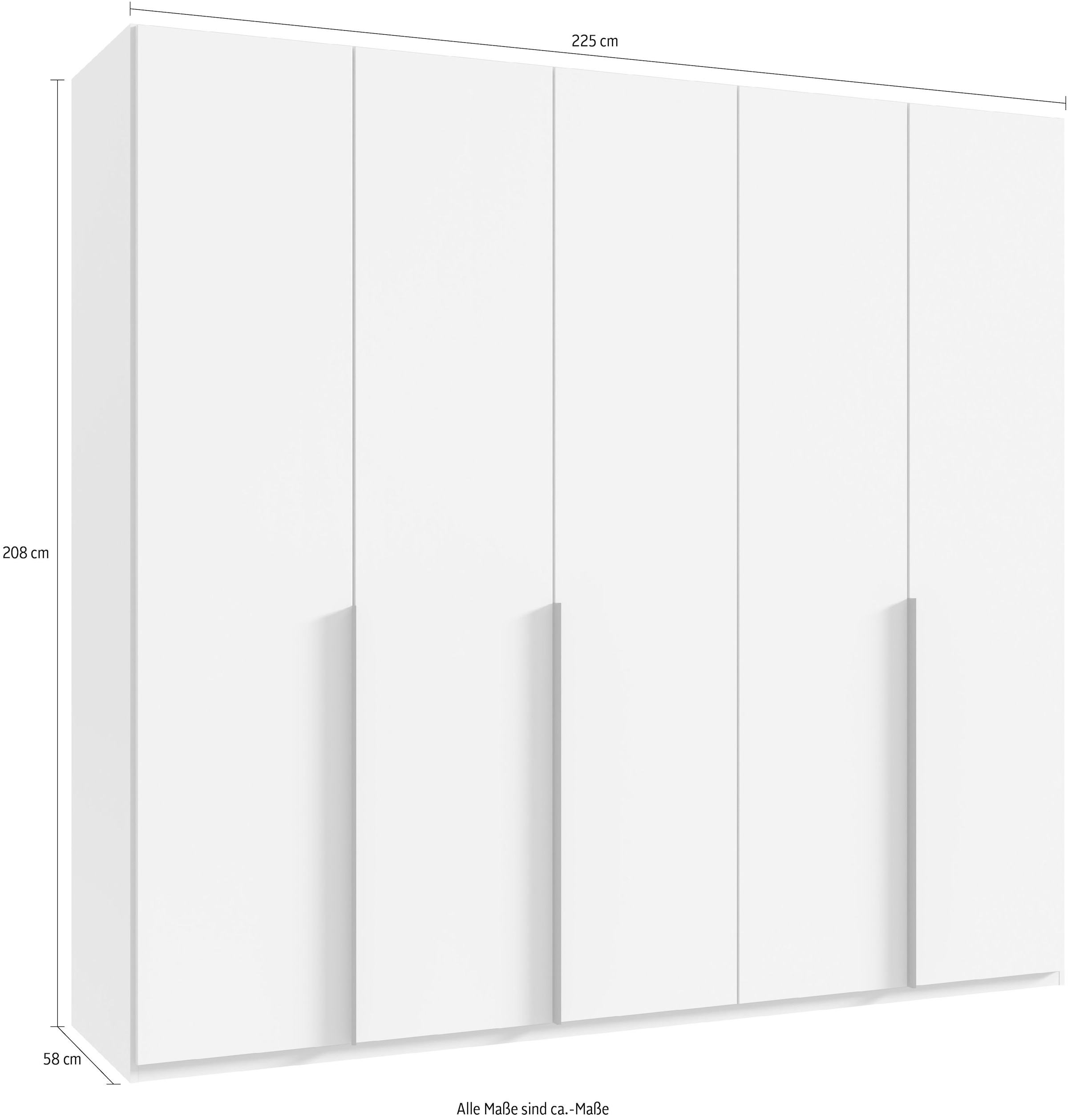 Wimex Kleiderschrank »Mugano,in 8 Breiten,3 Höhen,2 Tiefen, viele Farben, Made in Germany«, (in Basic oder Premium Ausstattung mit 2 weiteren Einlegeböden), mit langen oder kurzen Griffen aus Metall, mit oder ohne Spiegel
