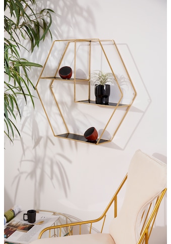 Leonique Wandregal »Hexagon«, sechseckiges Element, goldfarben, in modernem Design kaufen