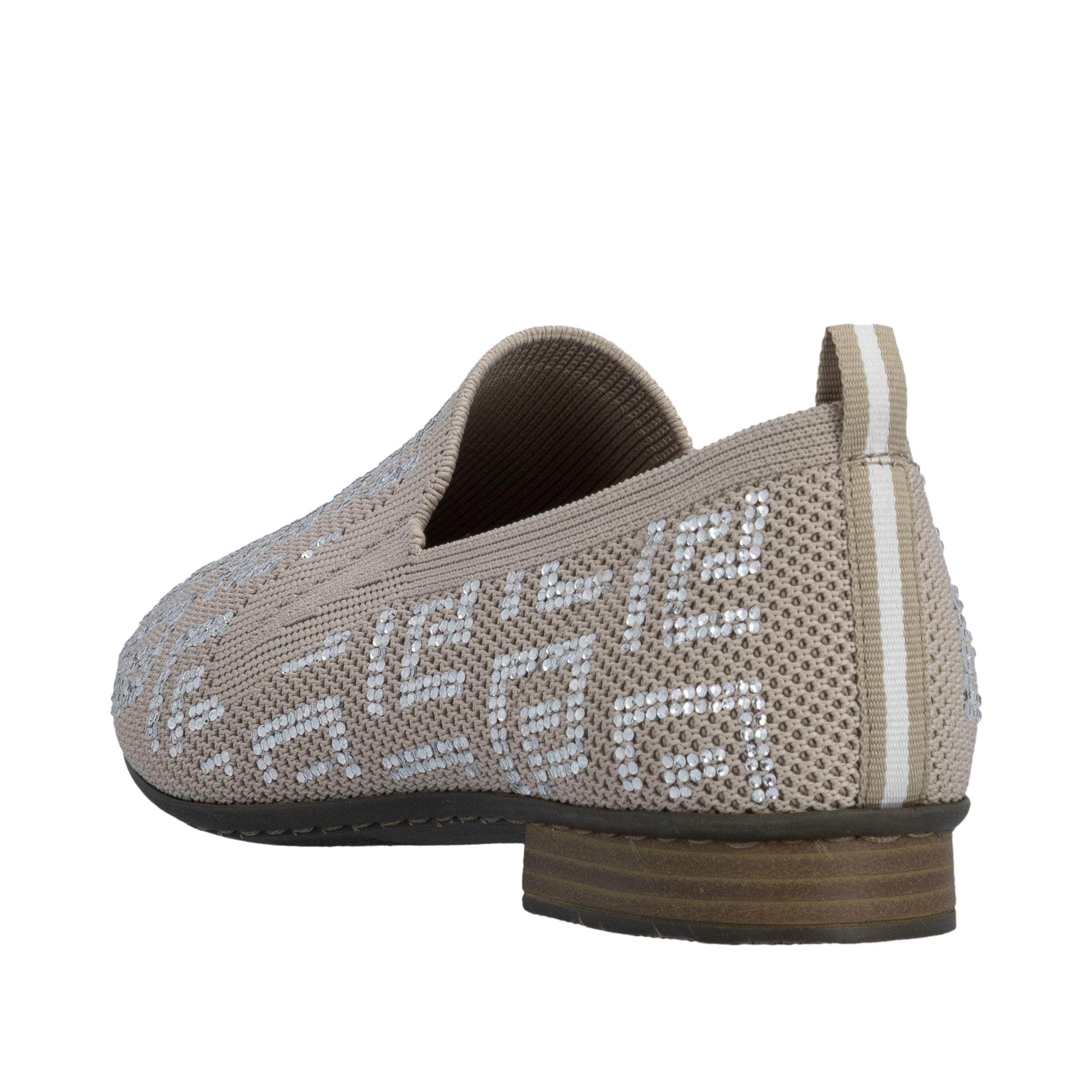 Rieker Slipper  Halbschuh, Schlupfschuh, Blockabsatz, Loafer mit Glitzersteinchen
