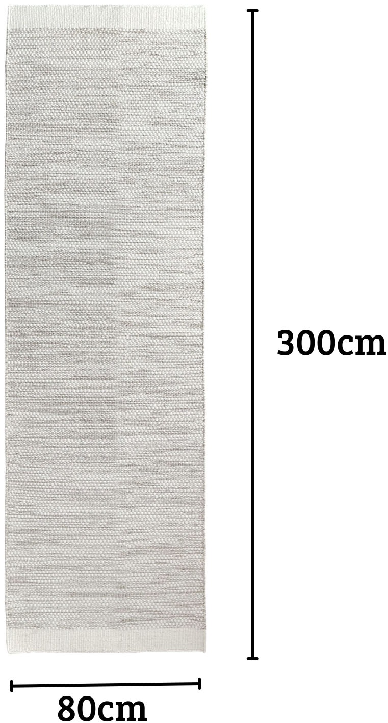 my home Bettumrandung »Wolltraum Passion«, (Set, 3 tlg.), Wendeteppich, handgewebt, melierte Optik, reine Wolle, Wohnzimmer