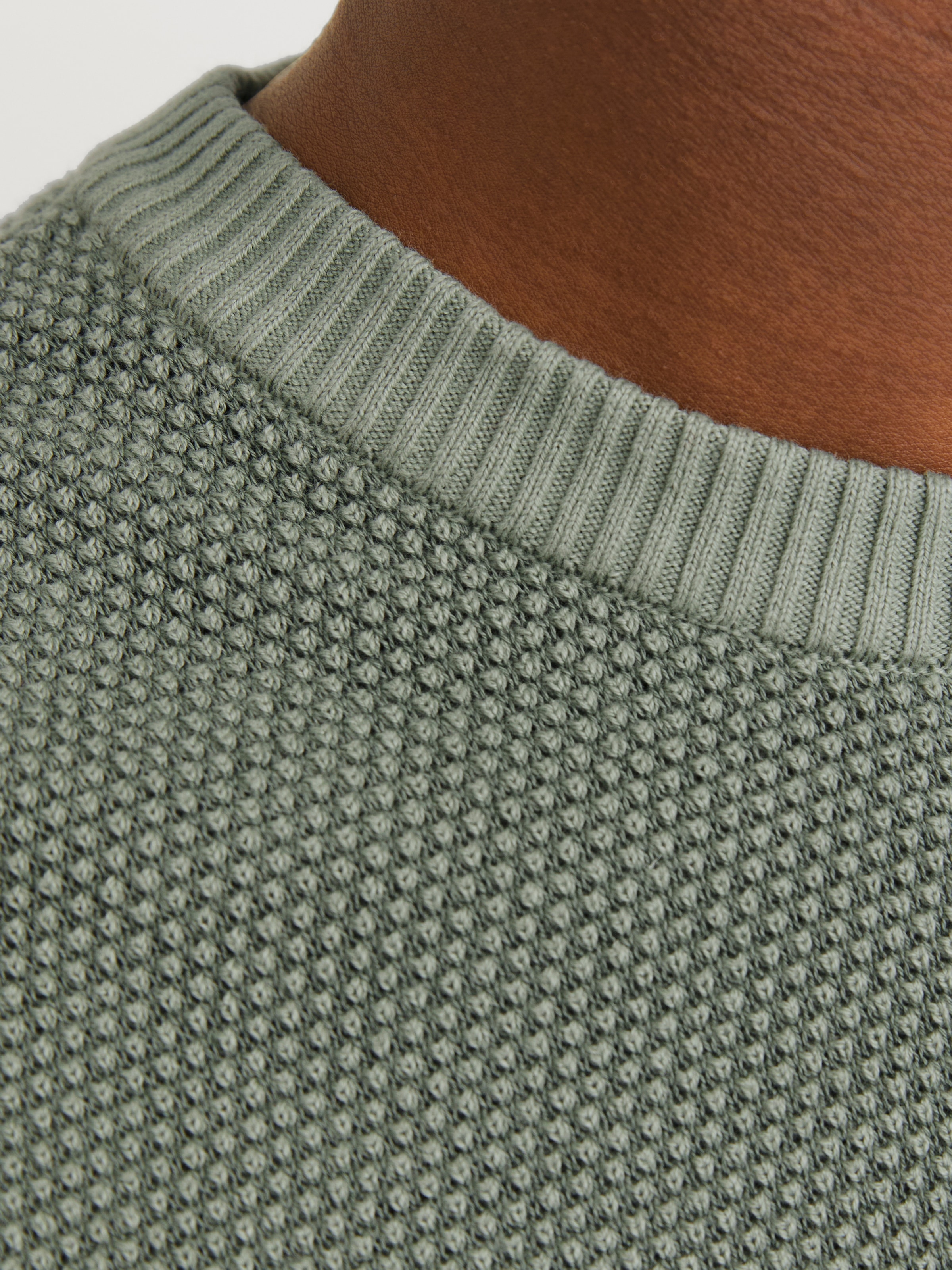 Jack & Jones Rundhalspullover »JJEGLOBE KNIT CREW NECK NOOS«, in Strick Optik