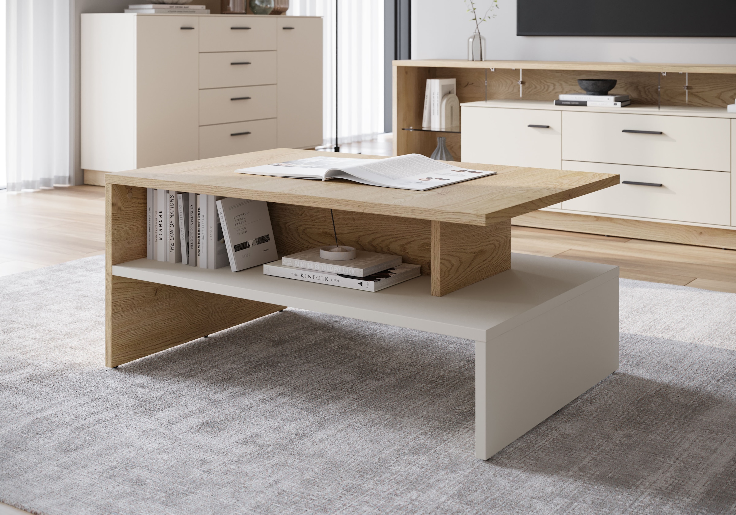 Home affaire Couchtisch Couchtisch, Breite 100 cm, moderner Sofatisch, großzügige Ablagefläche