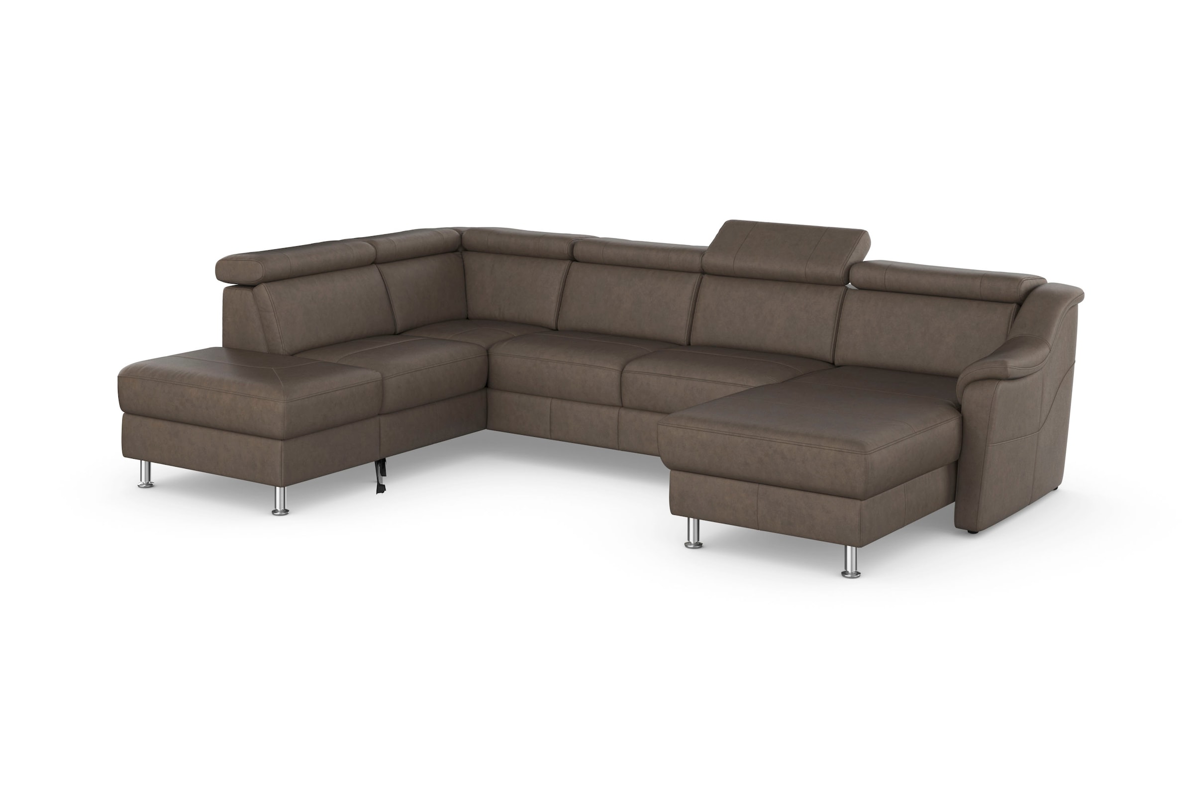 sit&more Wohnlandschaft »Freetown U-Form«, Kopfteilverstellung und Federkern, wahlweise mit Bettfunktion
