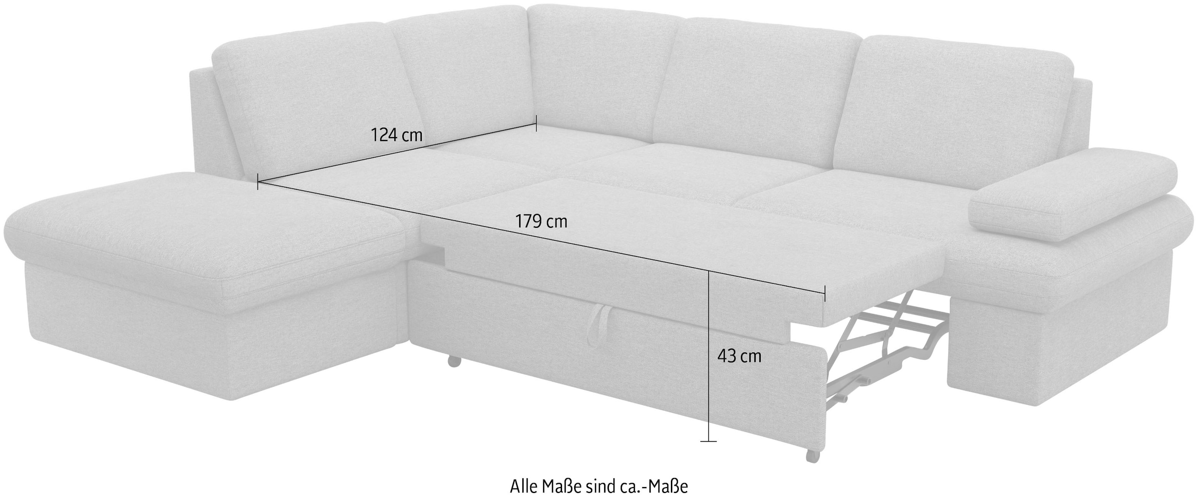 sit&more Ecksofa »Moreno«, mit Armteilverstellung,wahlweise mit Bettfunktion