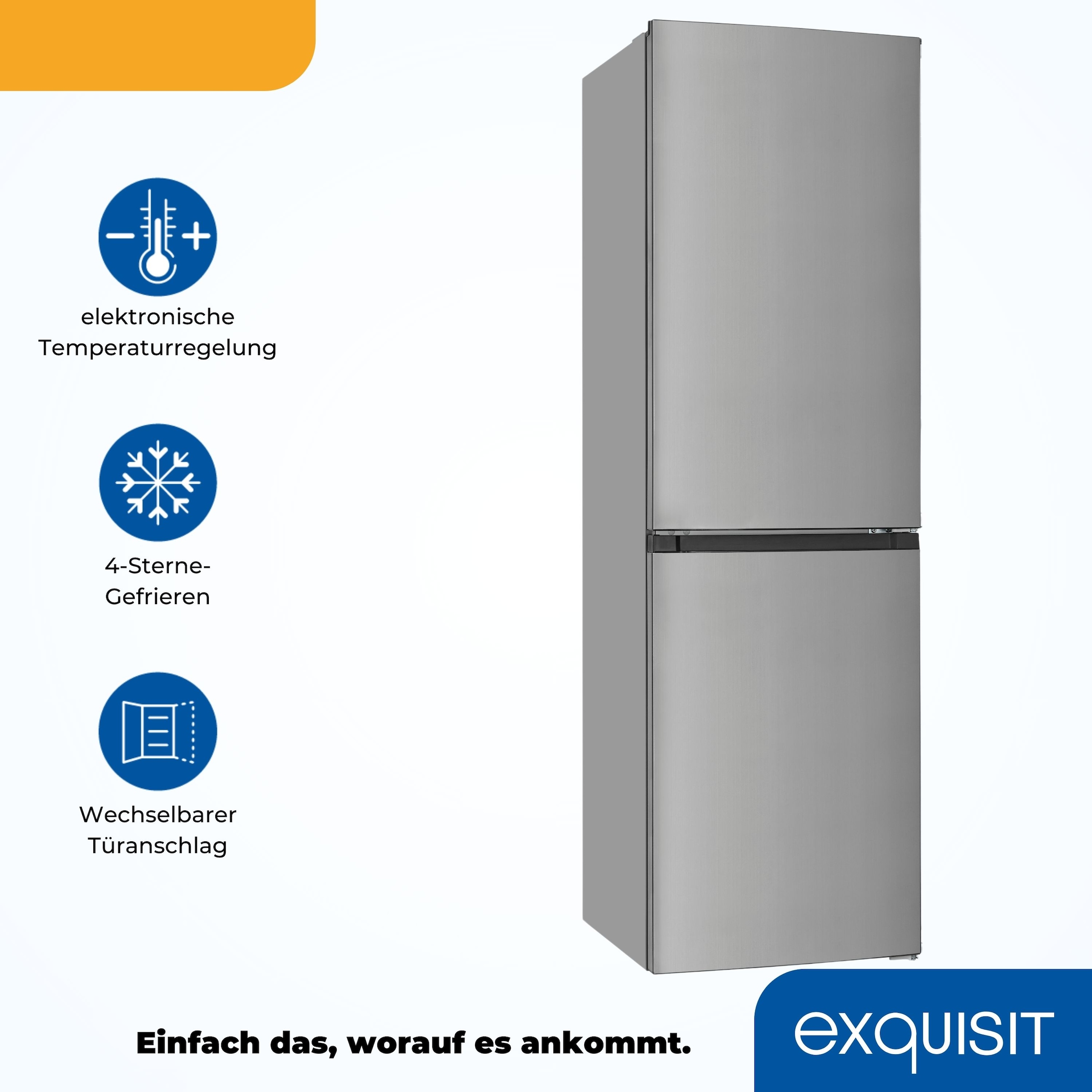 exquisit Kühl-/Gefrierkombination »KGC250-85--040D inoxlook«