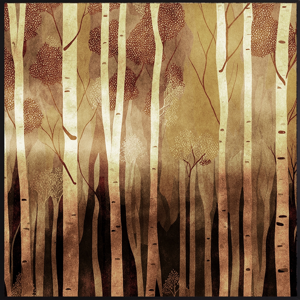 queence Leinwandbild »Wald«, Wald-Weihnachten, (1 St.), mit einem Schattenfugenrahmen veredelt