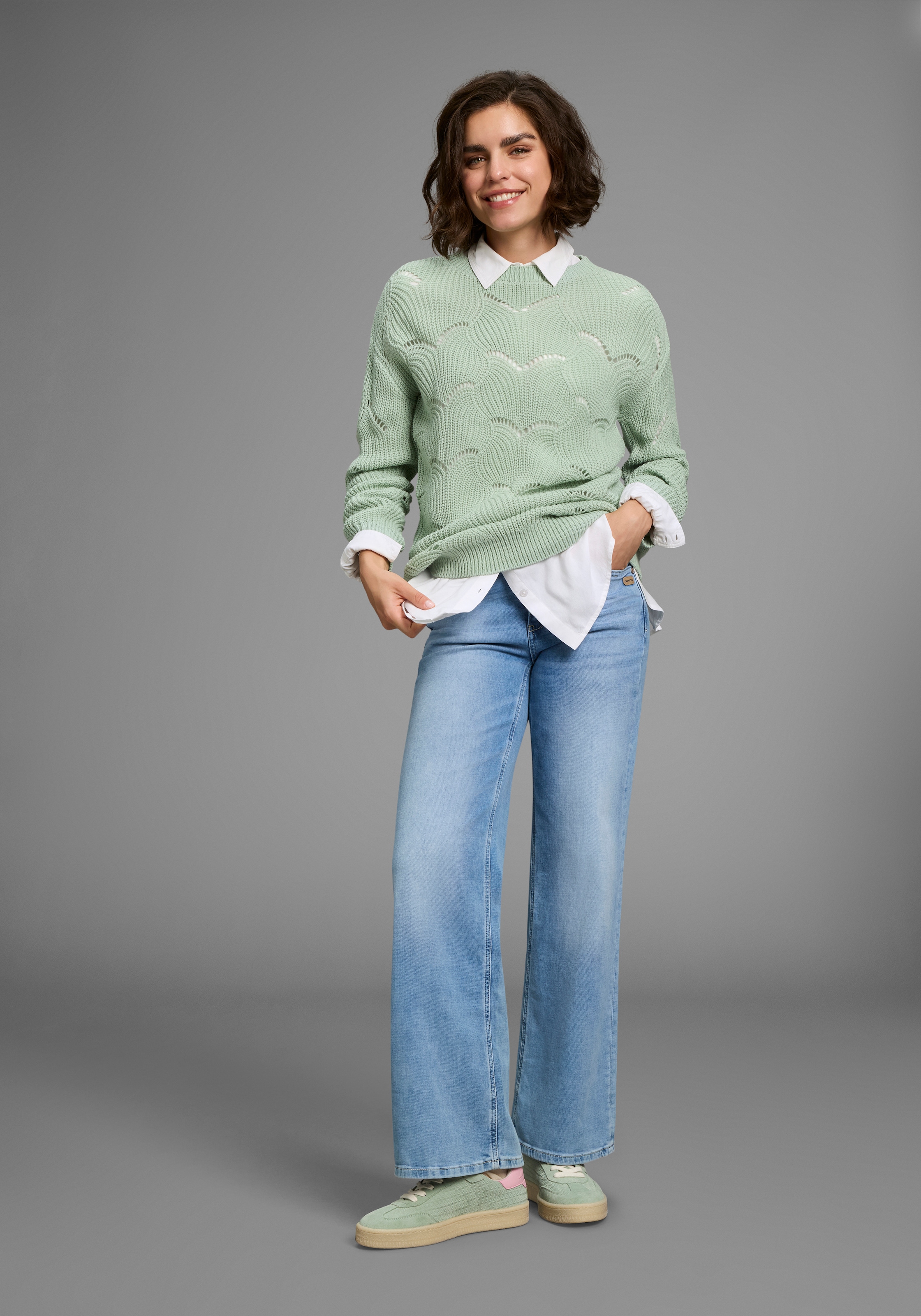 Laura Scott Ajourpullover, mit Rundhals und trendy Lochmuster - NEUE KOLLEKTION