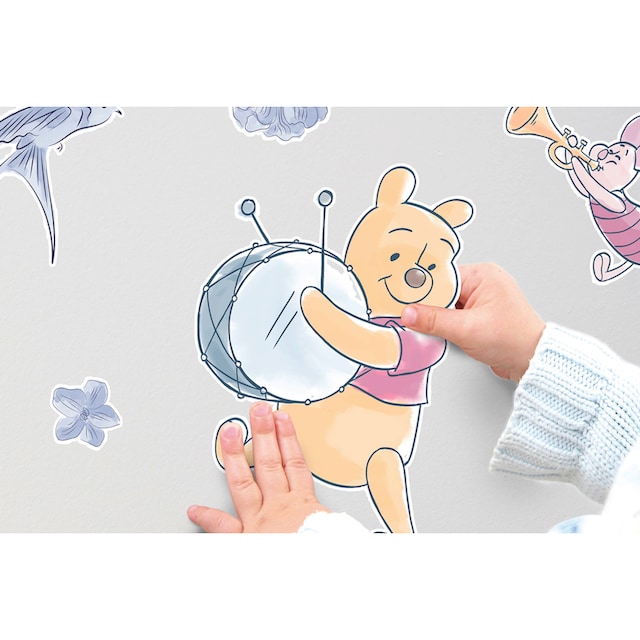 Komar Wandtattoo »Winnie the Pooh Flowers & Music«, (12 St.), 50x70 cm  (Breite x Höhe), selbstklebendes Wandtattoo online kaufen | mit 3 Jahren  XXL Garantie