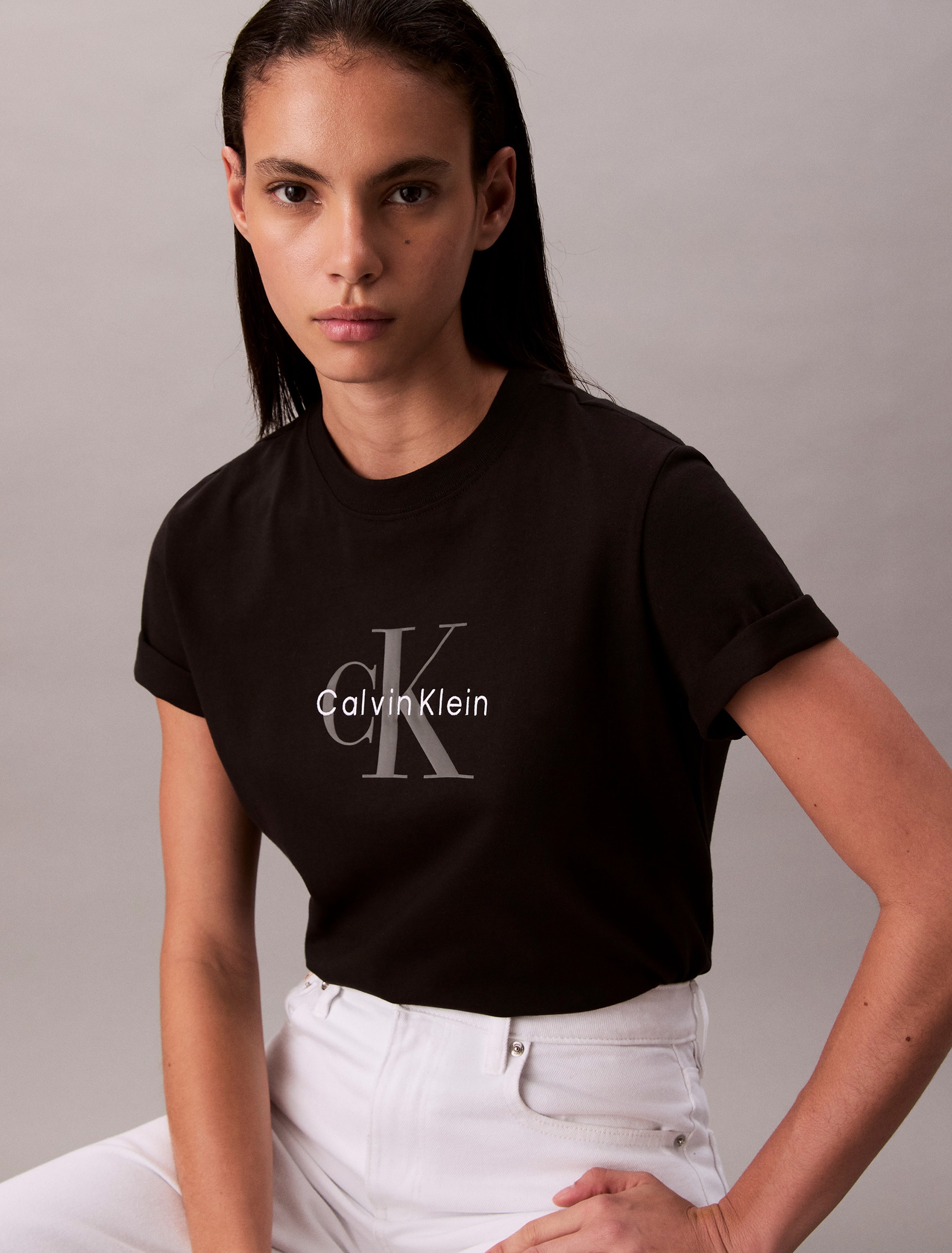 Calvin Klein Jeans T-Shirt »HERO SS CLASSIC MONOLOGO CNECK T«, mit großem CK-Print