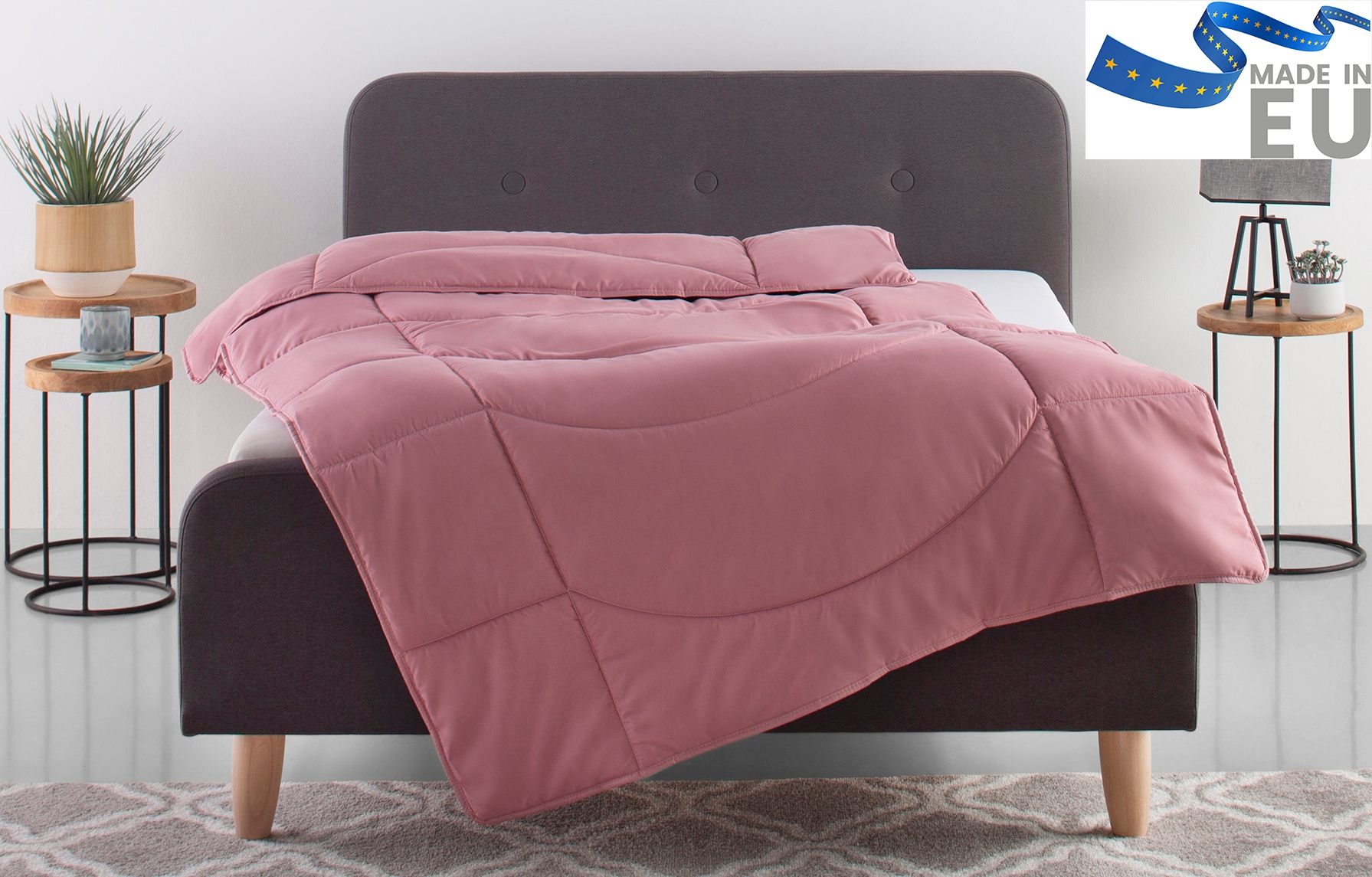 OTTO home Microfaserbettdecke "Microlux, Bettdecke 135x200 cm und Übergrößen bis 240x220cm" warm Füllung Feuchtigkeitsregulierende 3D Klimafaser (Polyester) 1 Stk. tlg. fest versteppter Bezug - keine Bettwäsche nötig, Sommer, Winter