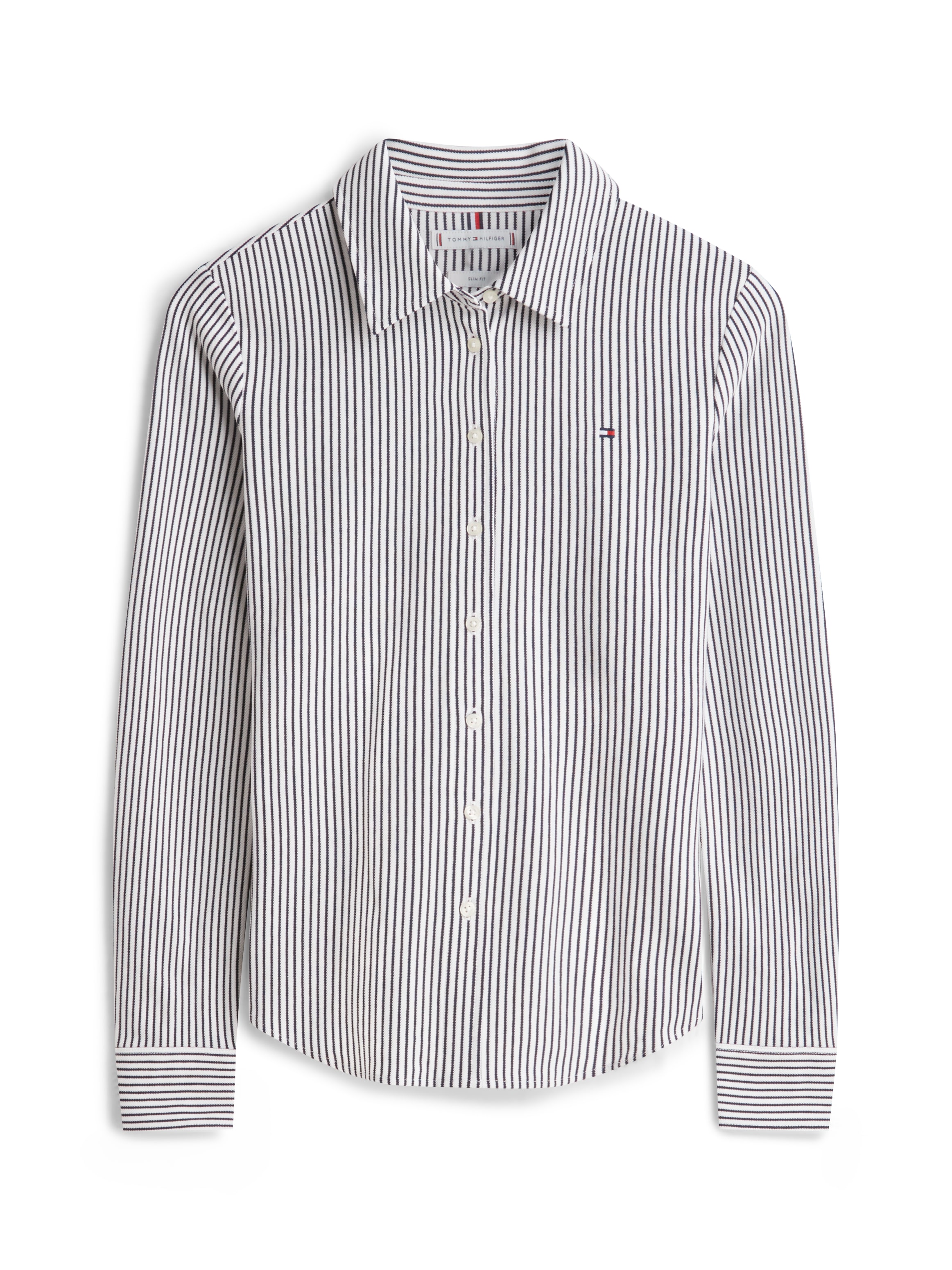 Tommy Hilfiger Poloshirt »1985 SLIM PIQUE BTN DOWN LS mit Polokragen und Label« Baumwollmischung, slim fit