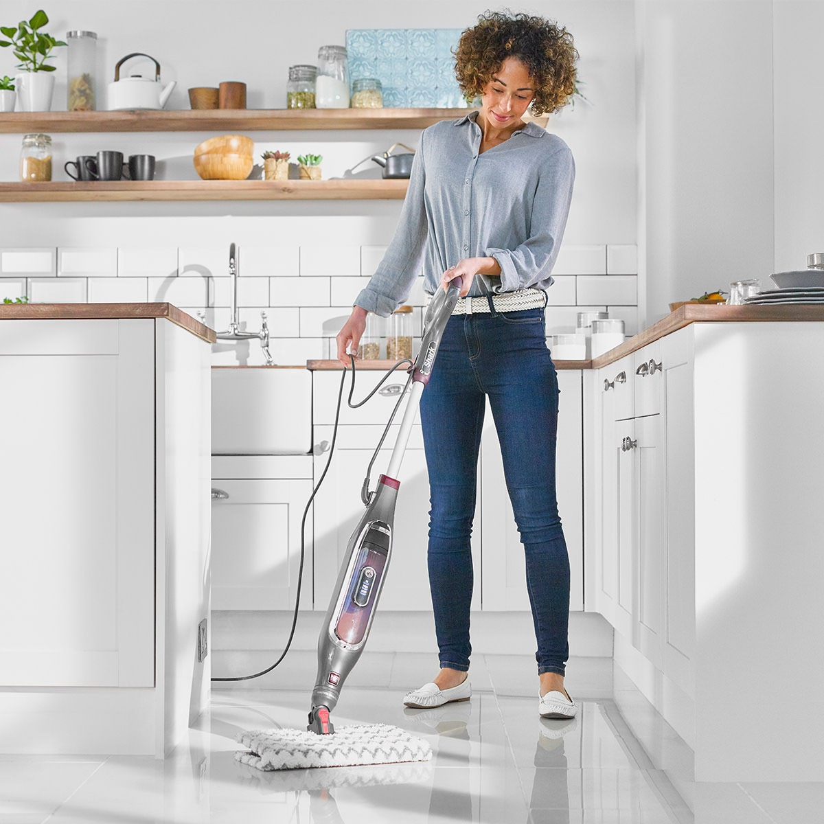 Shark Dampfmopp »Klik n' Flip automatischer Dampfreiniger S6003EU«, automatische Dampfregulierung, 0,35l