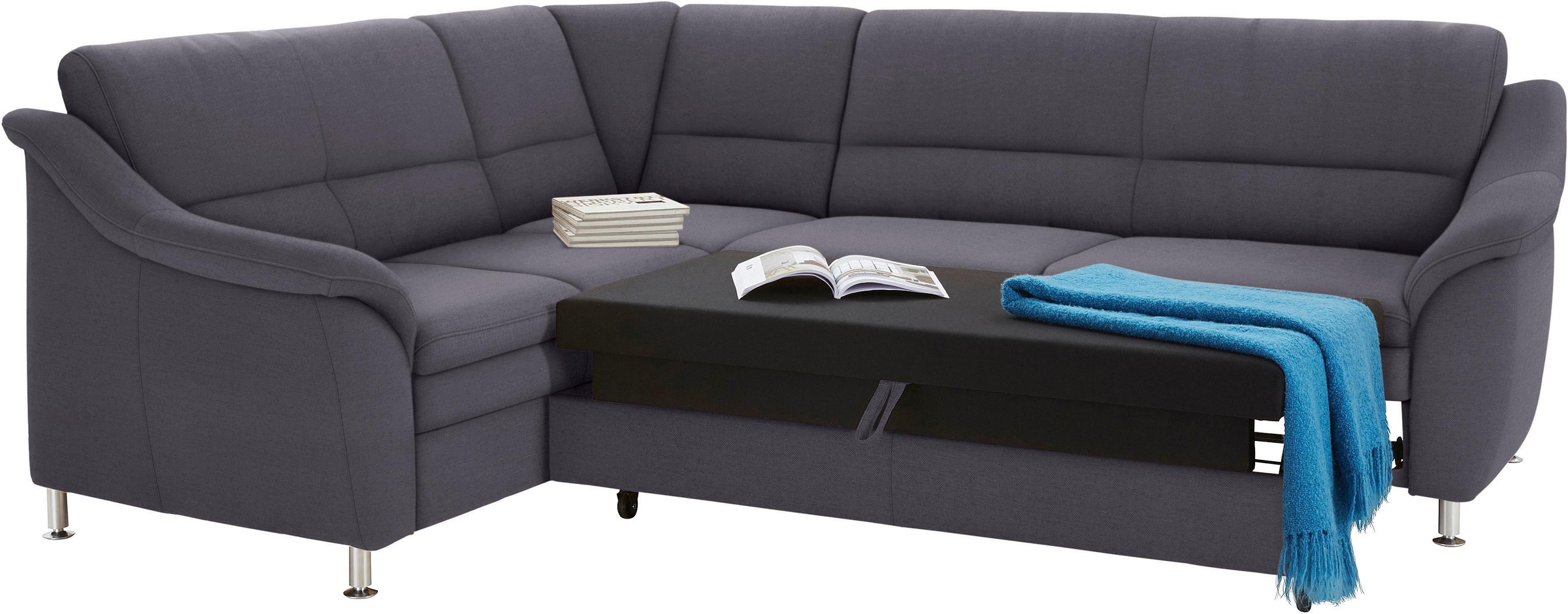 sit&more Ecksofa »Cardoso L-Form«, mit Federkern, wahlweise mit Bettfunktion und Schubkasten