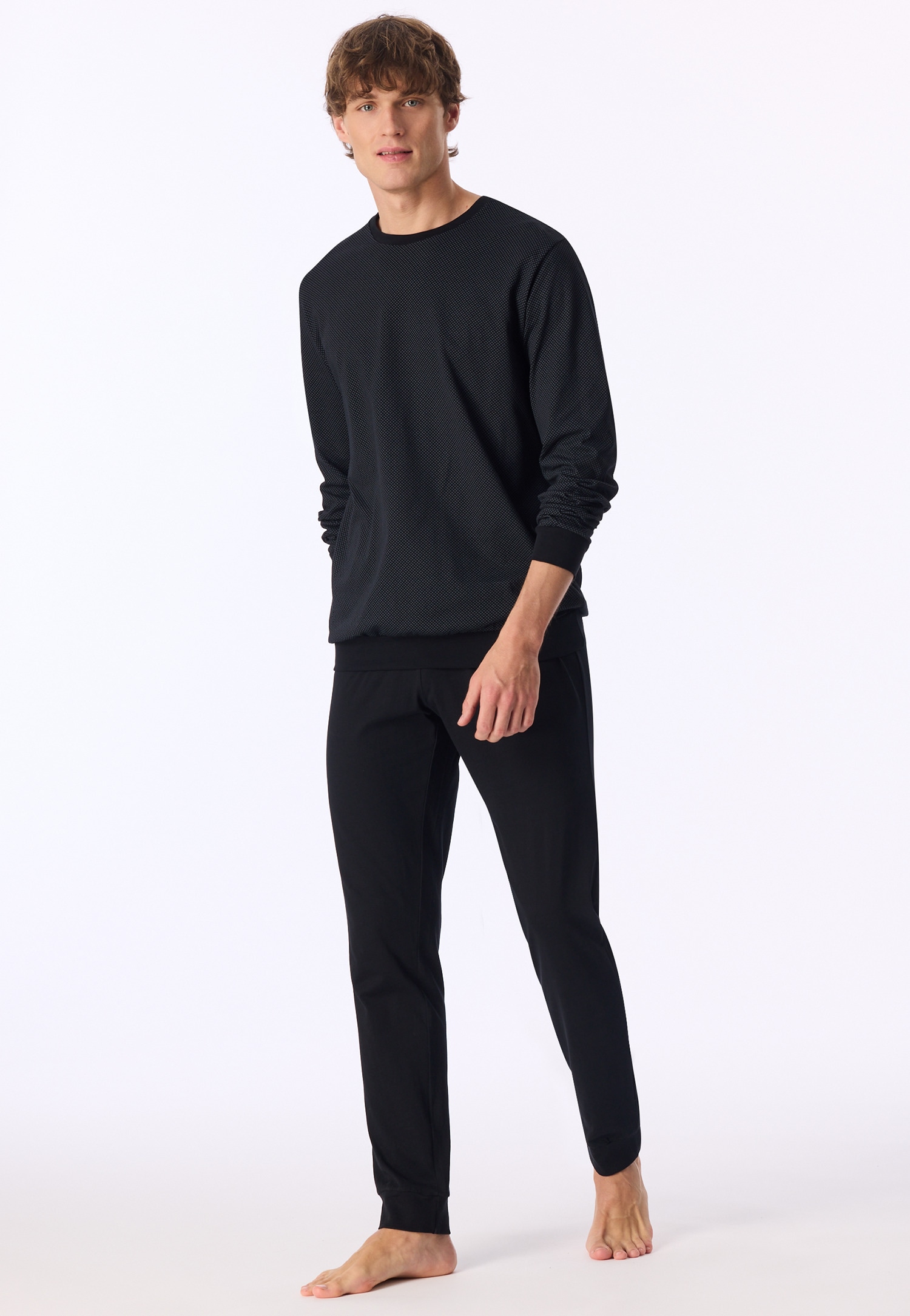 uncover by SCHIESSER Schlafanzug »Uncover Nightwear« 2 tlg. Langarm, Rundhals-Ausschnitt, Single Jersey-Qualität, weich