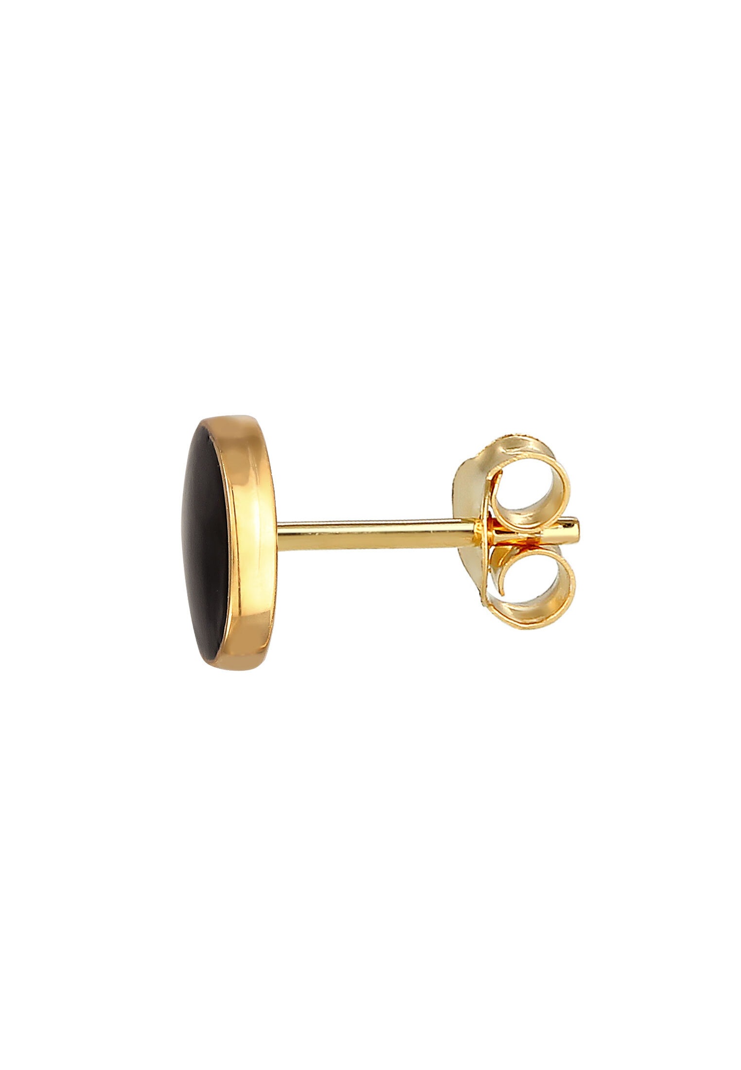 Kuzzoi Paar Ohrstecker »Ohrringe Ohrstecker Rund Emaille schwarz 925 Sterling Silber (Einzelstecker)«