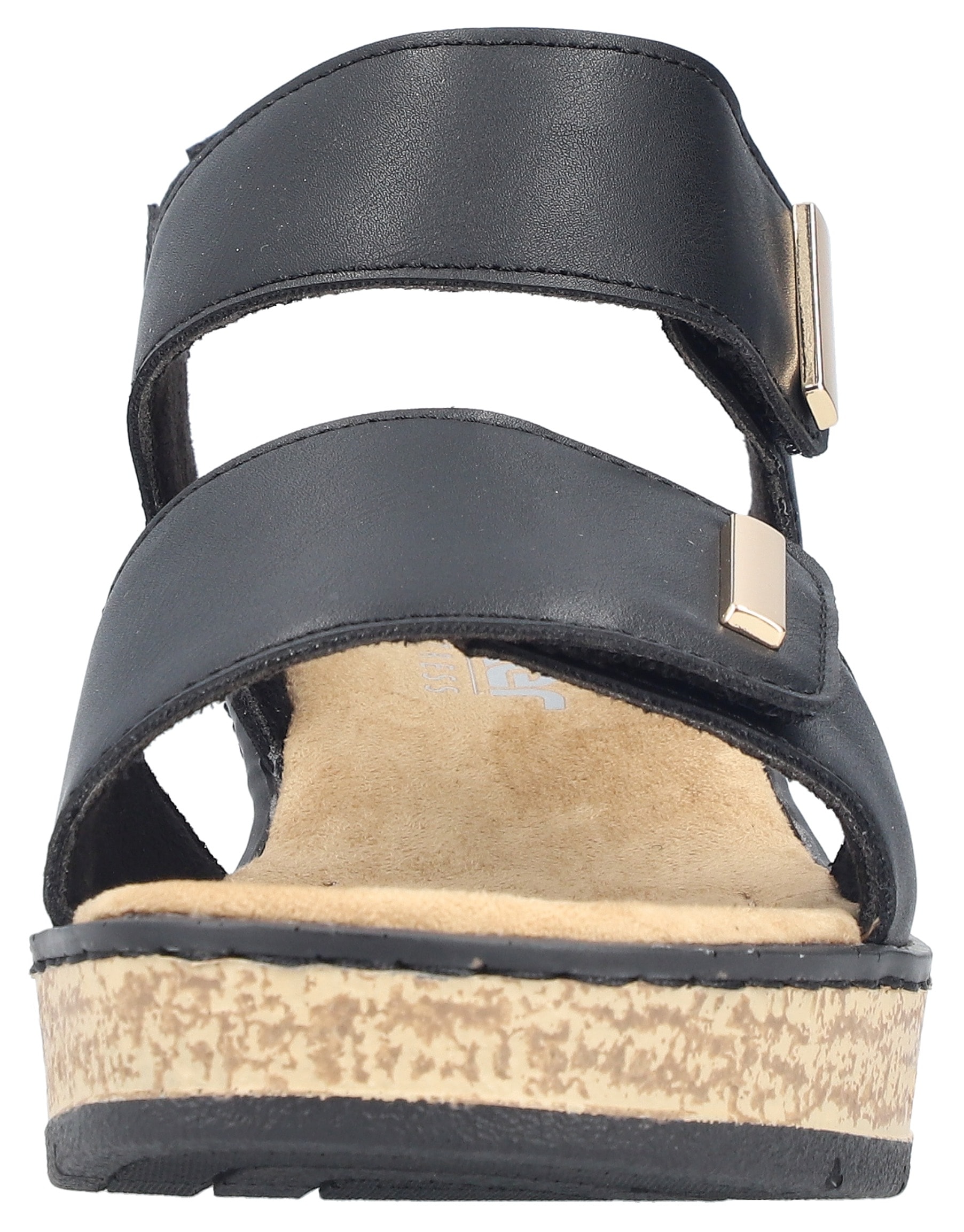 Rieker Keilsandalette  Klettschuh, Sommerschuh, Plateausandale mit Schmuckelemente