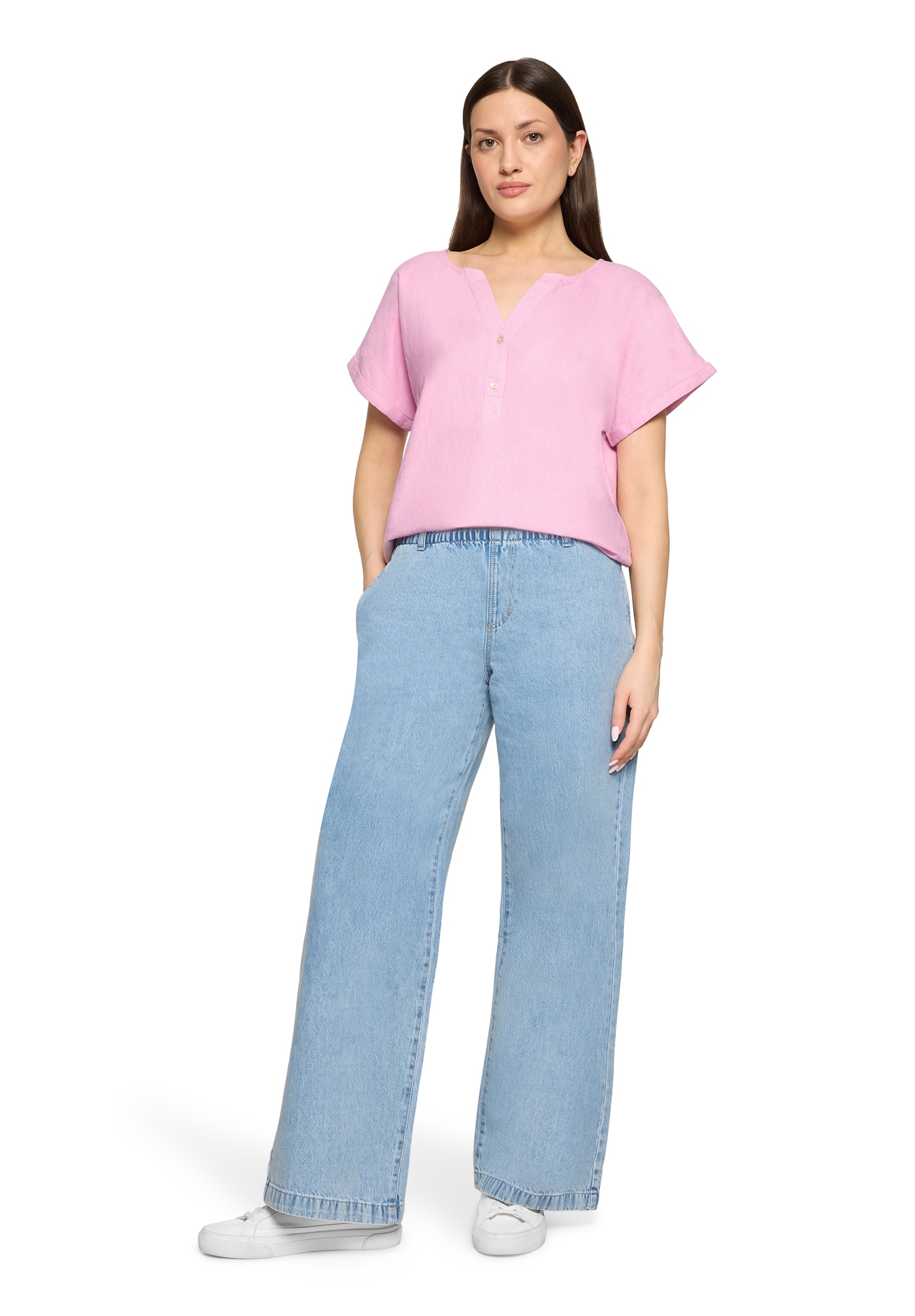 Cartoon Klassische Bluse »Leinenbluse mit Ärmelaufschlag«