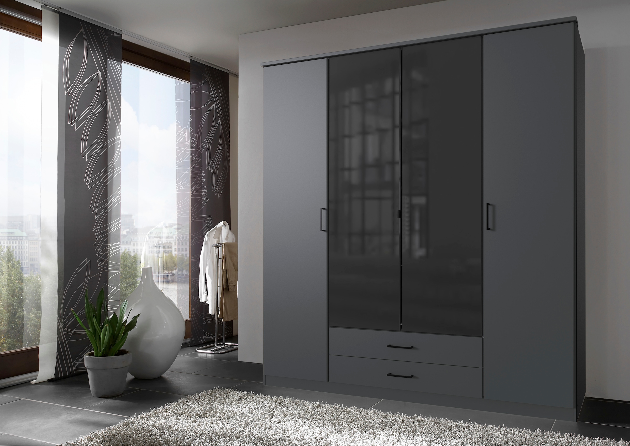 Wimex Drehtürenschrank »Soest« mit Farbglas-Tür, wahlweise 135 oder 180cm breit