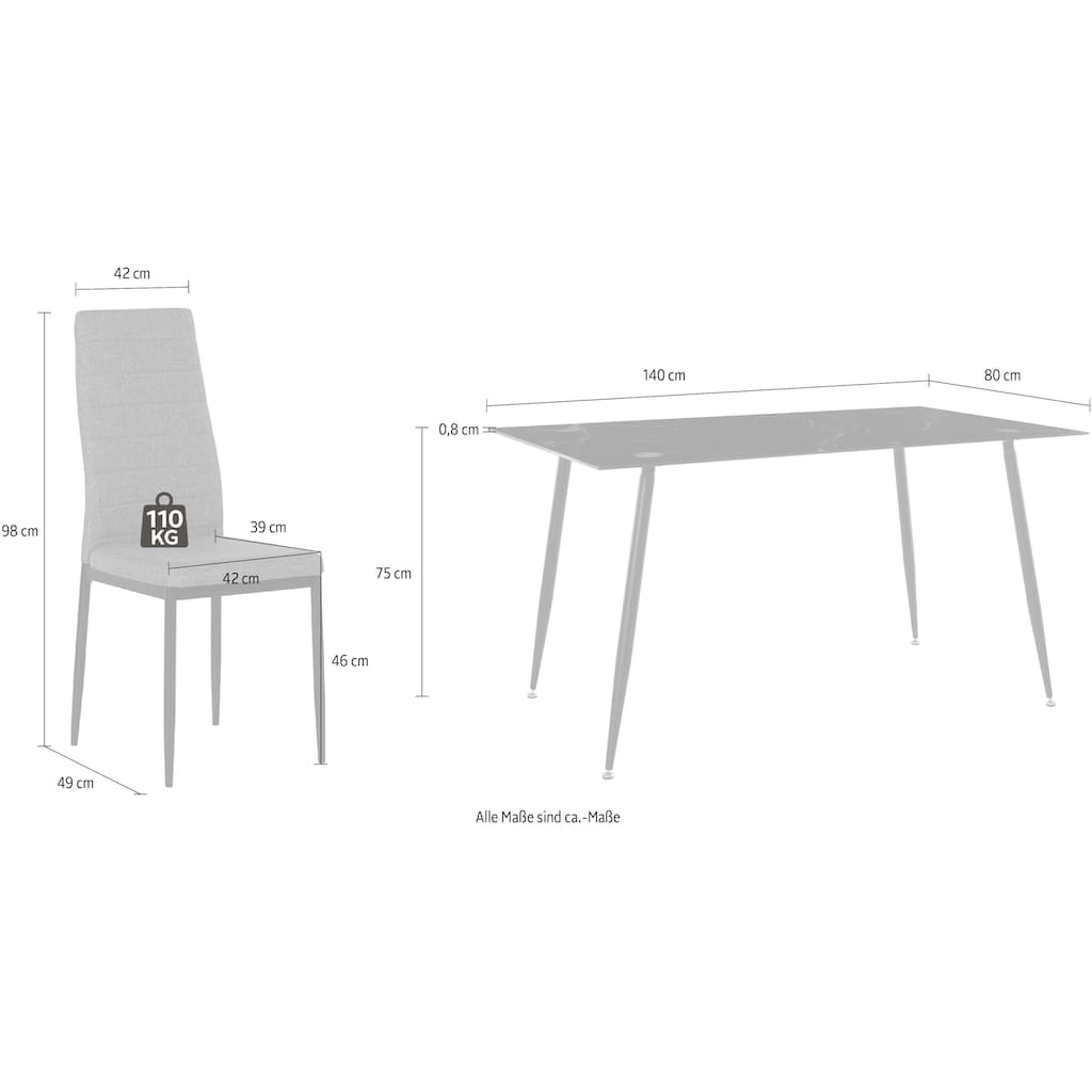 Homexperts Essgruppe »Romeo + Zeus«, (Set, 5 tlg.)