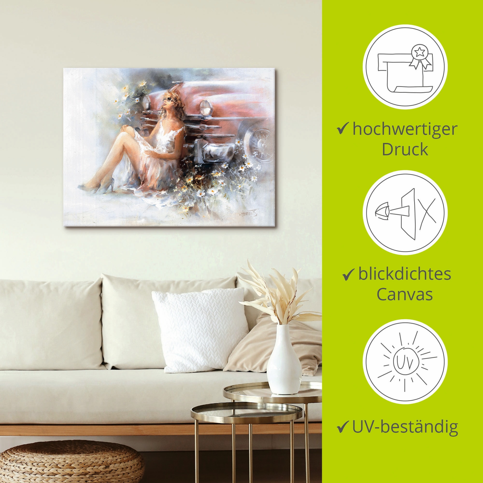 Artland Leinwandbild »Entspannen« Frau 1 Stk. tlg. auf Holzrahmen gespannt
