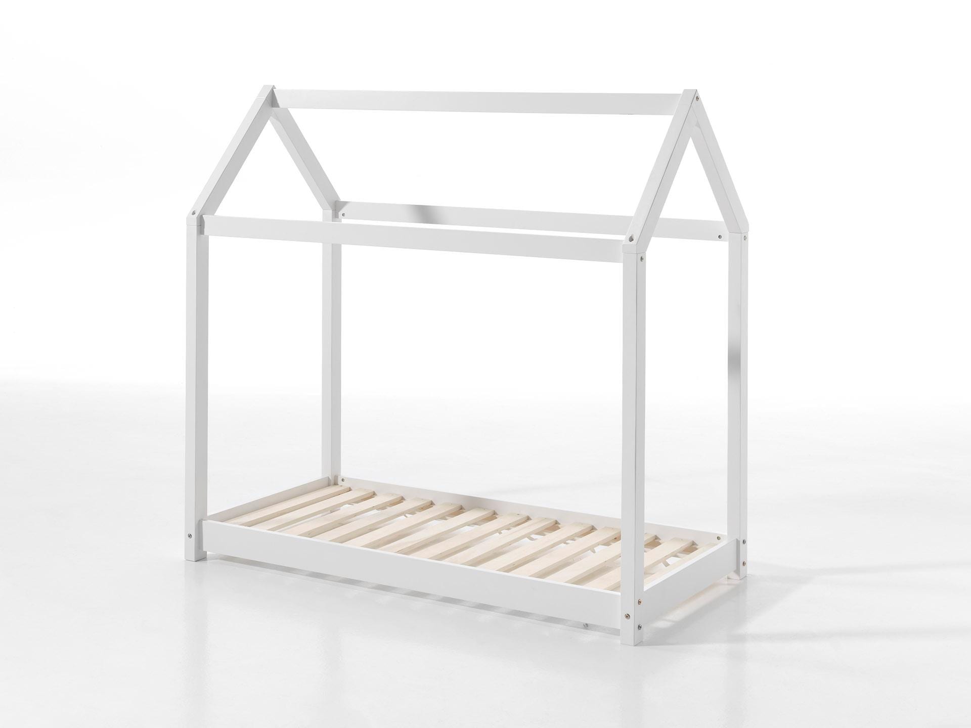 Vipack Kinderbett »Cabane, Kiefer massiv, Made in Europe, inklusive Rolllattenrost«, (B/H/T ca. 206x143x98cm, wahlweise in 2 Farben und 2 Größen erhältlich), Bodenfreiheit ca. 2,5 cm zur besseren Belüftung, stabil gebaut