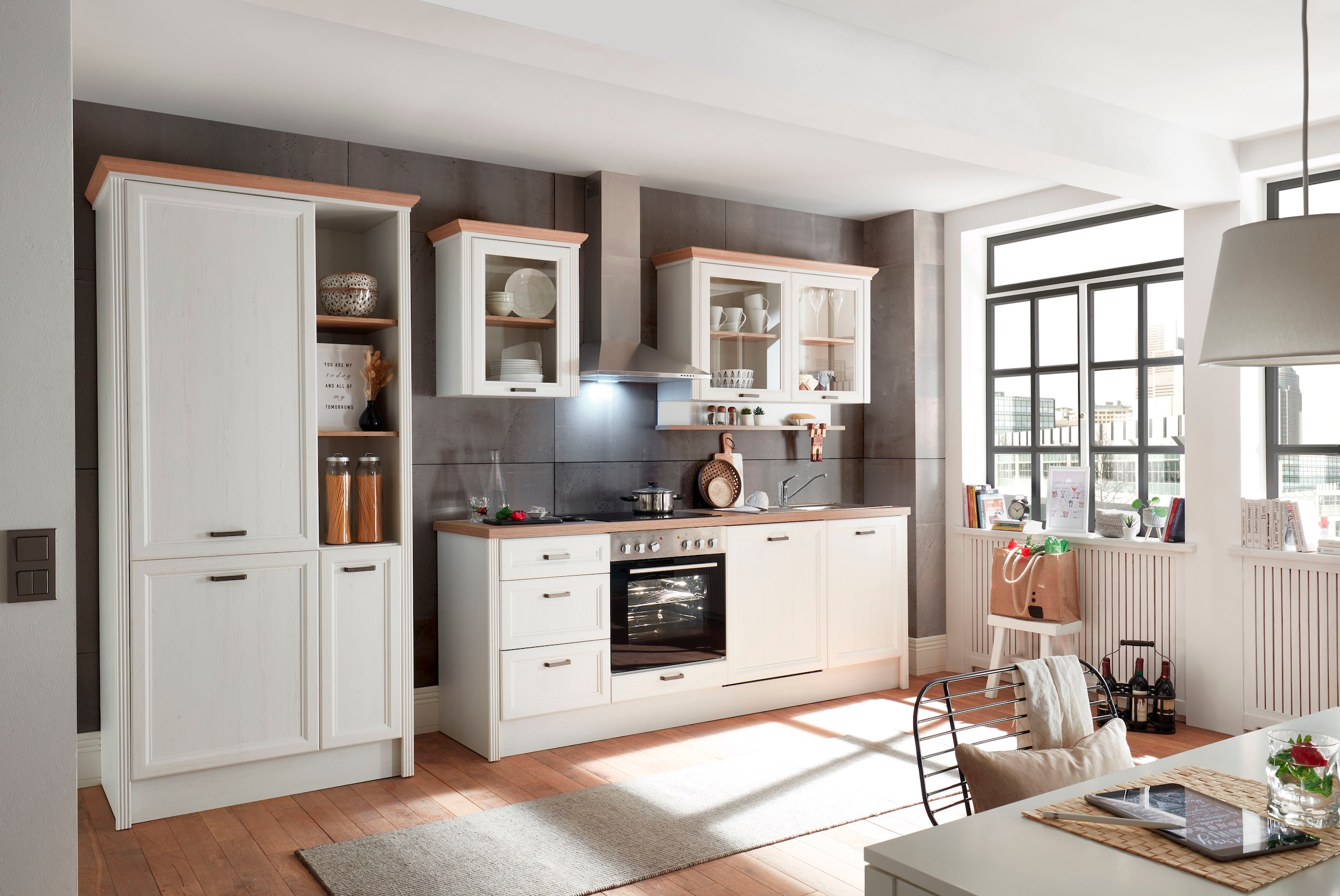 KOCHSTATION Küche »Jasmin« 340 cm breit, wahlweise mit oder ohne E-Geräte