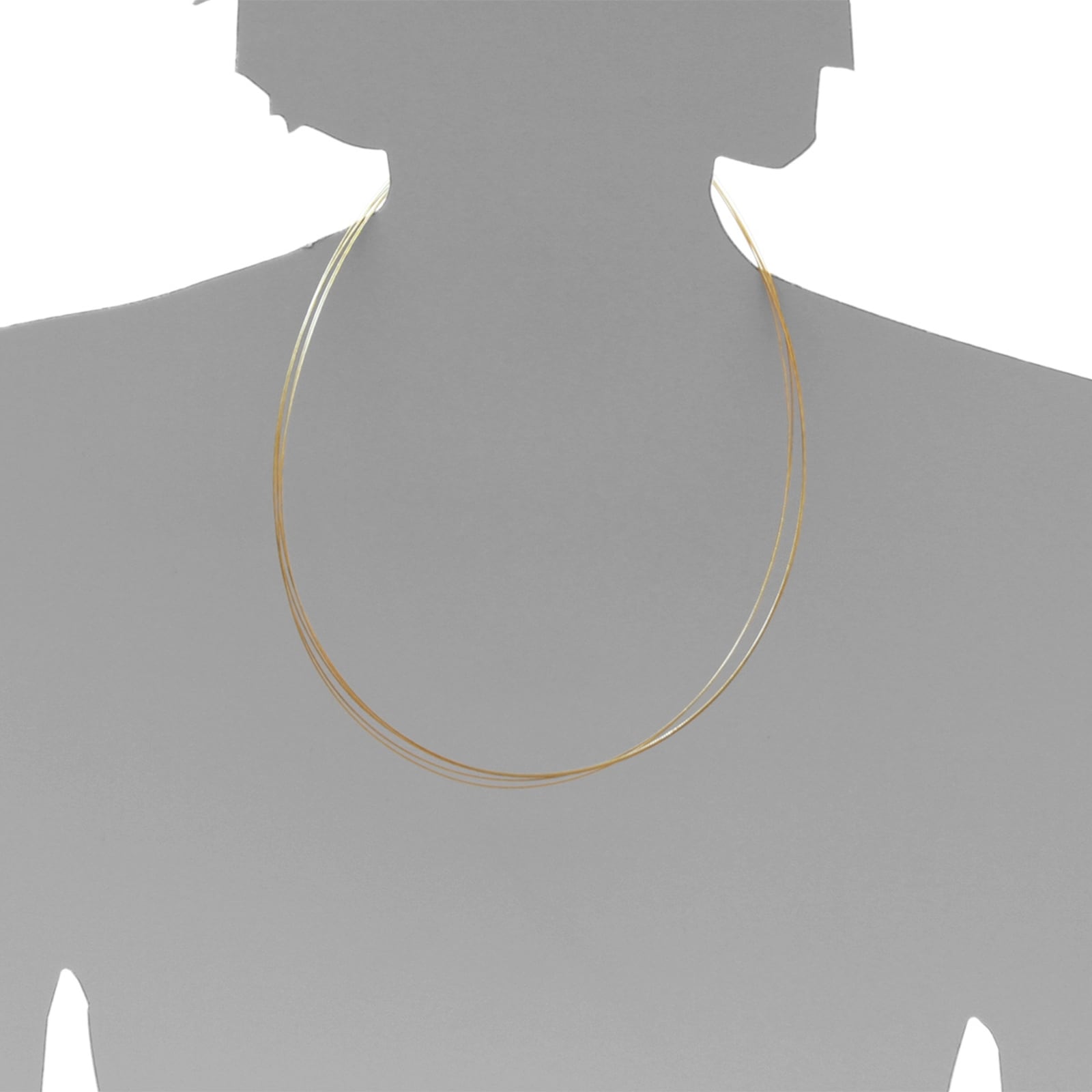 OSTSEE-SCHMUCK Halsreif »- Nyloncollier 5-reihig -goldfarben- - Edelstahl - ,«