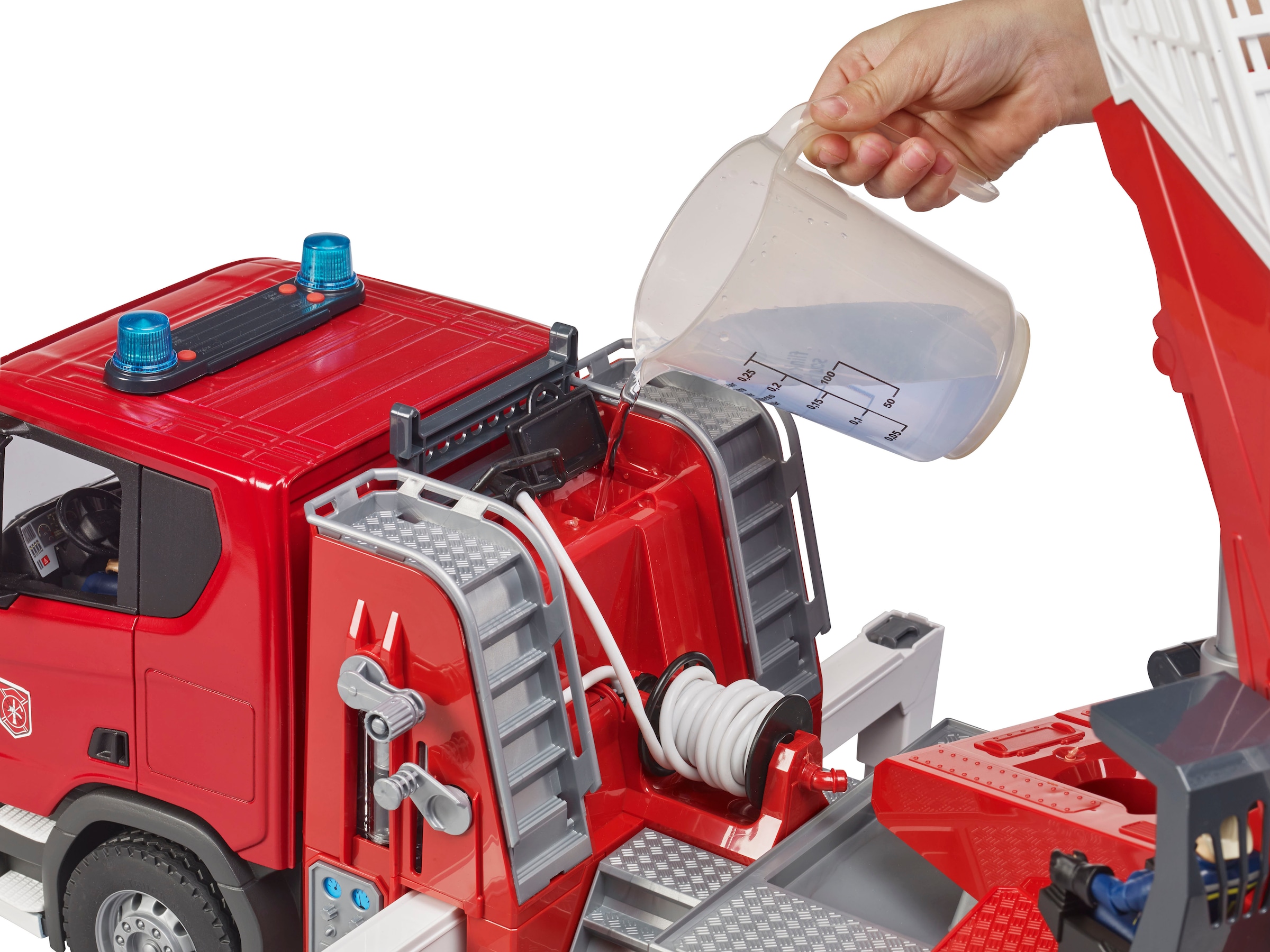 Bruder® Spielzeug-Feuerwehr »Scania Super 560R Feuerwehr Drehleiter W.Pumpe L&S (03591)« mit Licht und Sound
