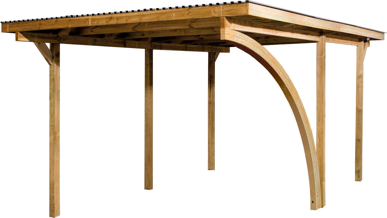 Einzelcarport »606 A Gr.1«, Holz, 250 cm, braun, mit Rundbogen