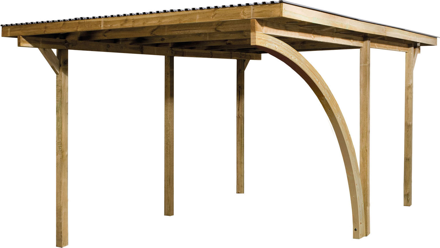 Einzelcarport »606 A Gr.1«, Holz, 250 cm, braun, mit Rundbogen