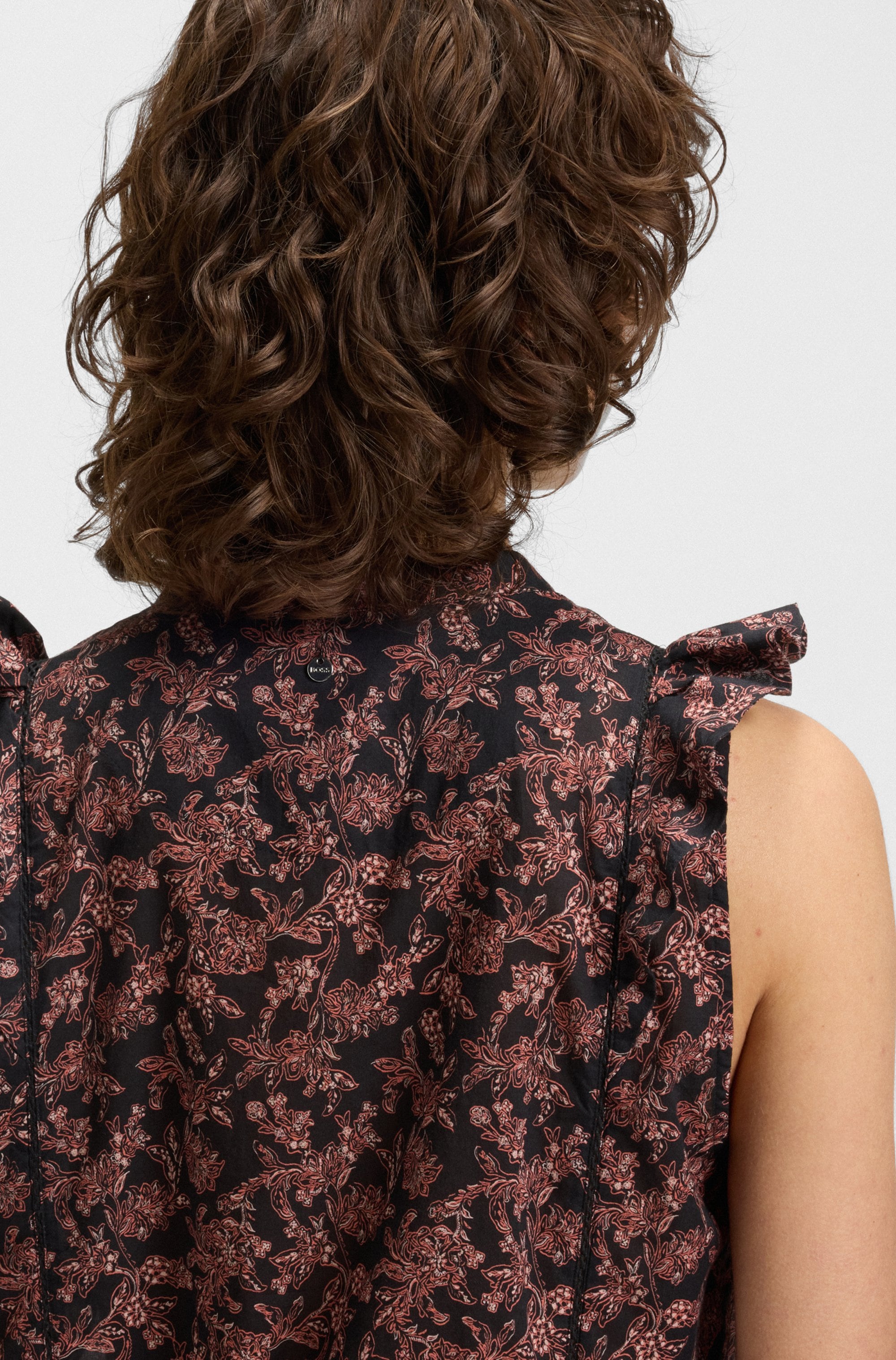 BOSS ORANGE Klassische Bluse »Bantiana Premium Damenmode«, mit Ajour Details, Stehkragen