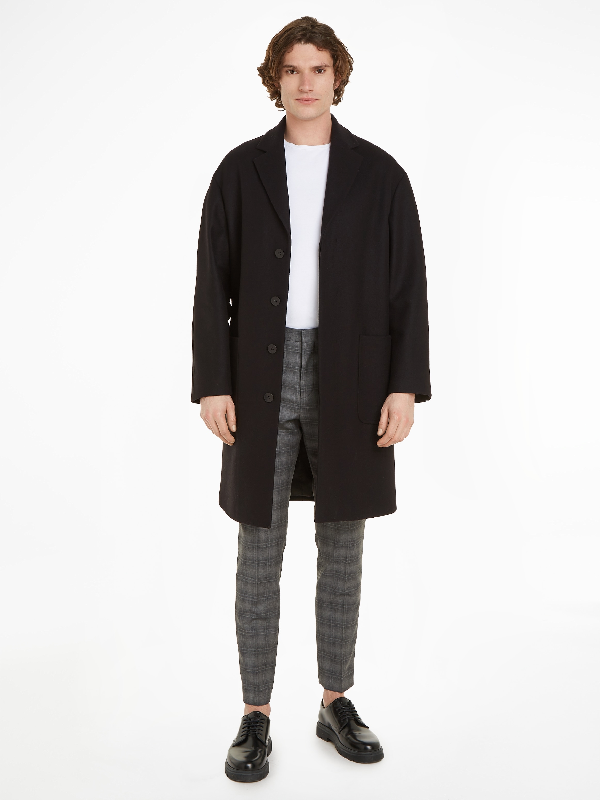 Wollmantel »MODERN WOOL BLEND COAT«, mit Markenlabel