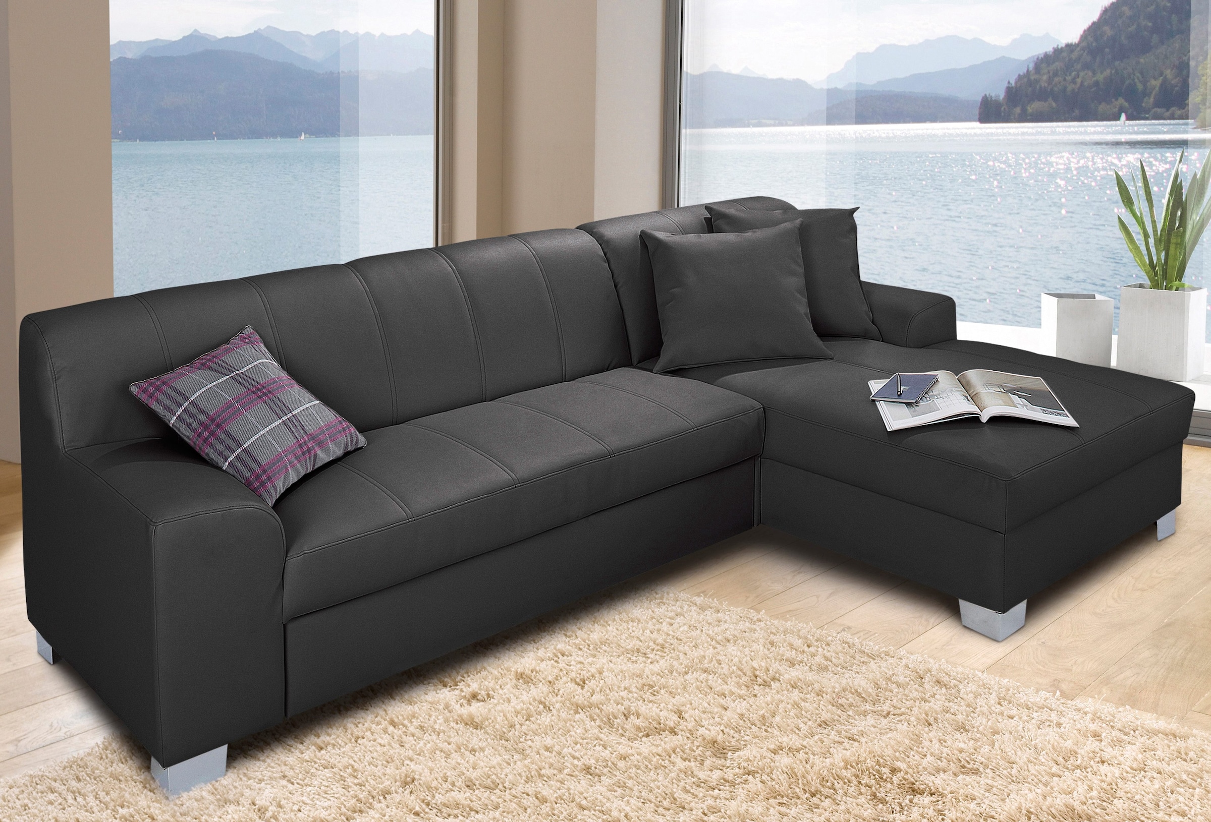 INOSIGN Ecksofa »Anzio L-Form«, wahlweise mit Bettfunktion