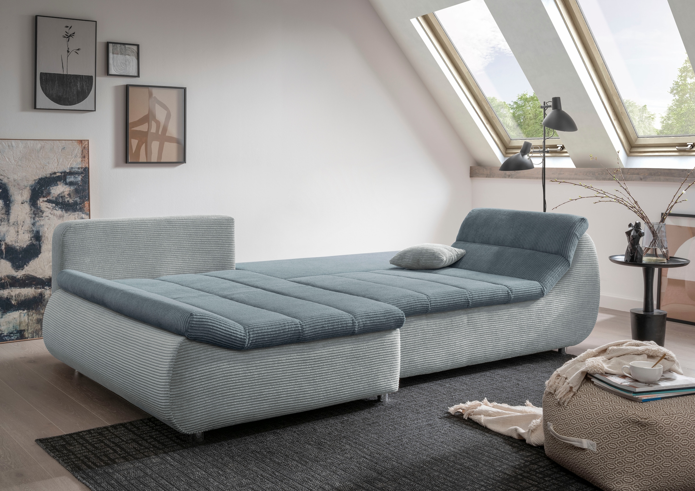 INOSIGN Ecksofa »Imola L-Form«, wahlweise mit Bettfunktion