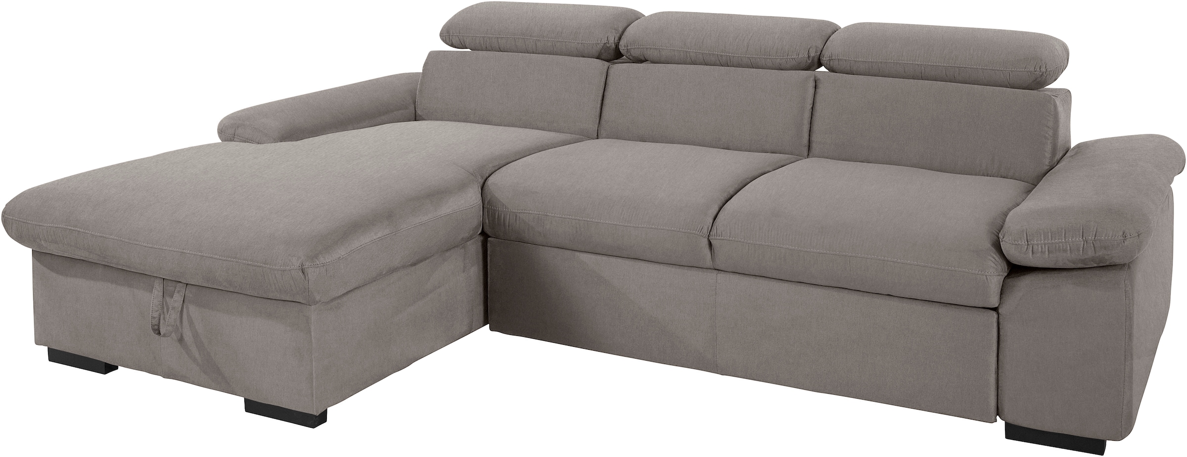 COTTA Ecksofa »Lola L-Form mit Kopfteilfunktion & Hocker«, (Set, mit Hocker), wahlweise mit Bettfunktion, Bettkasten & Armteilverstellung