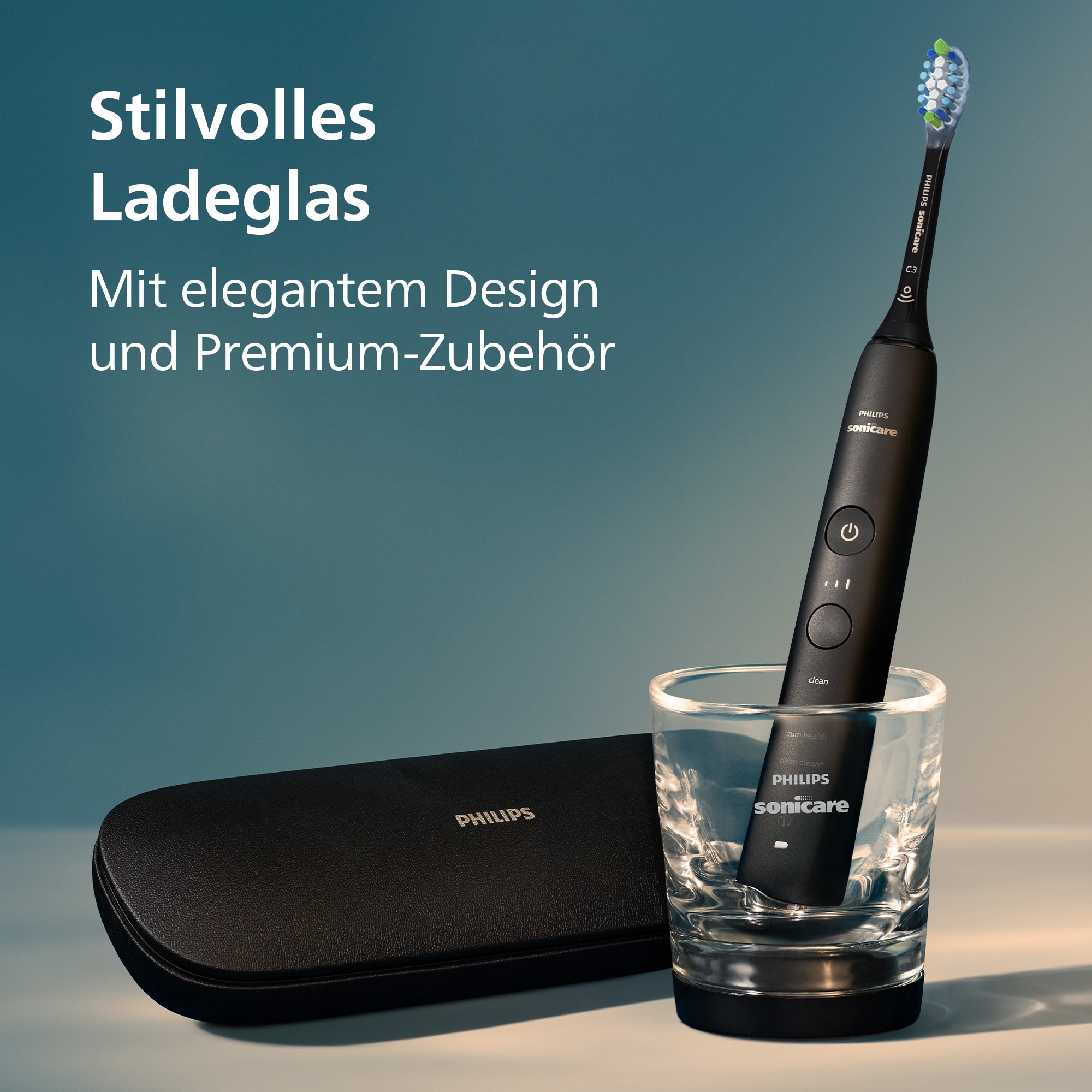 Philips Sonicare Elektrische Zahnbürste »DiamondClean 9000 HX9913/18« 2 Stk. Aufsteckbürsten mit integriertem Drücksensor, 4 Putzprogramme und 3 Intensitätsstufen
