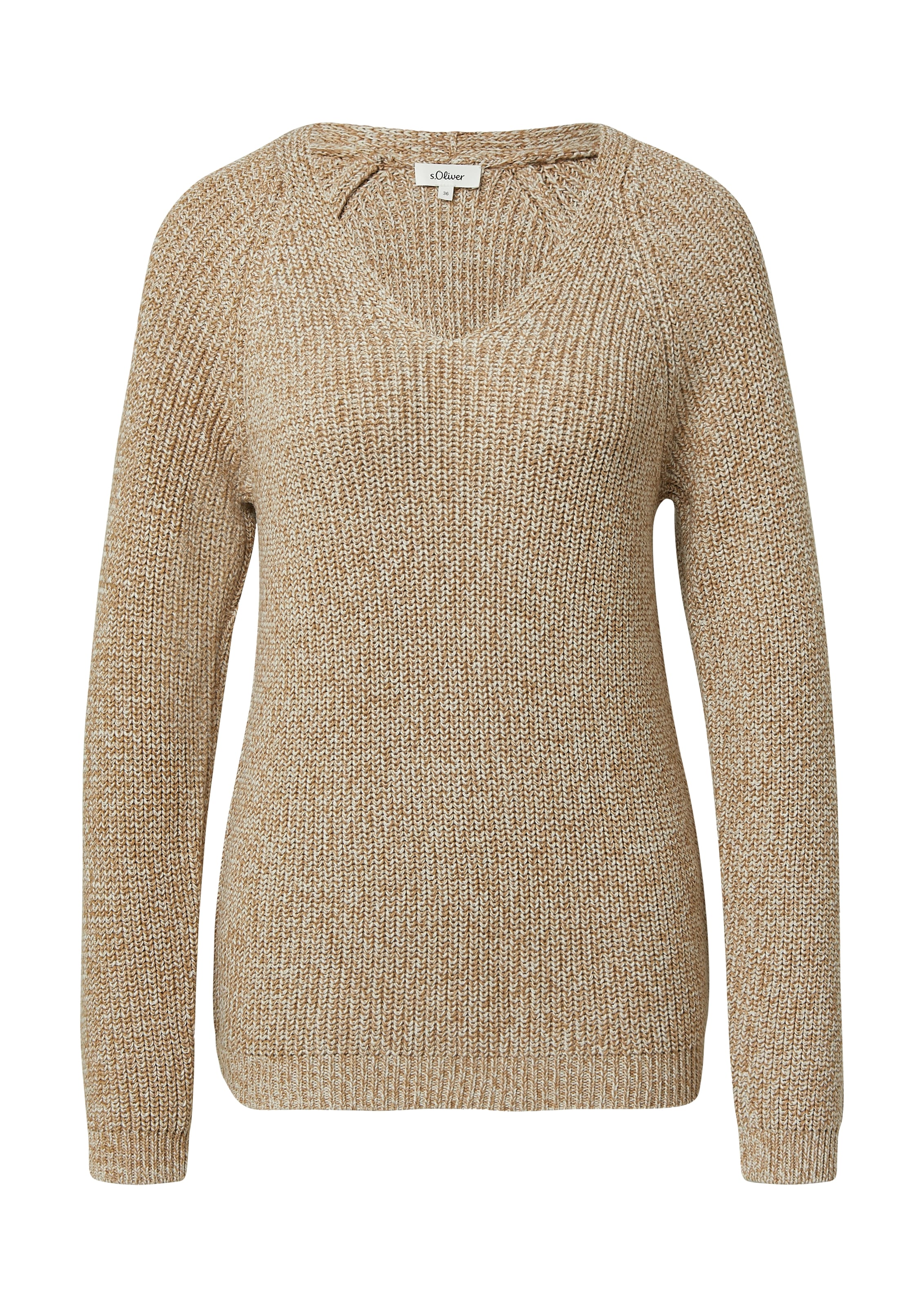 s.Oliver Strickpullover mit V-Ausschnitt, meliert