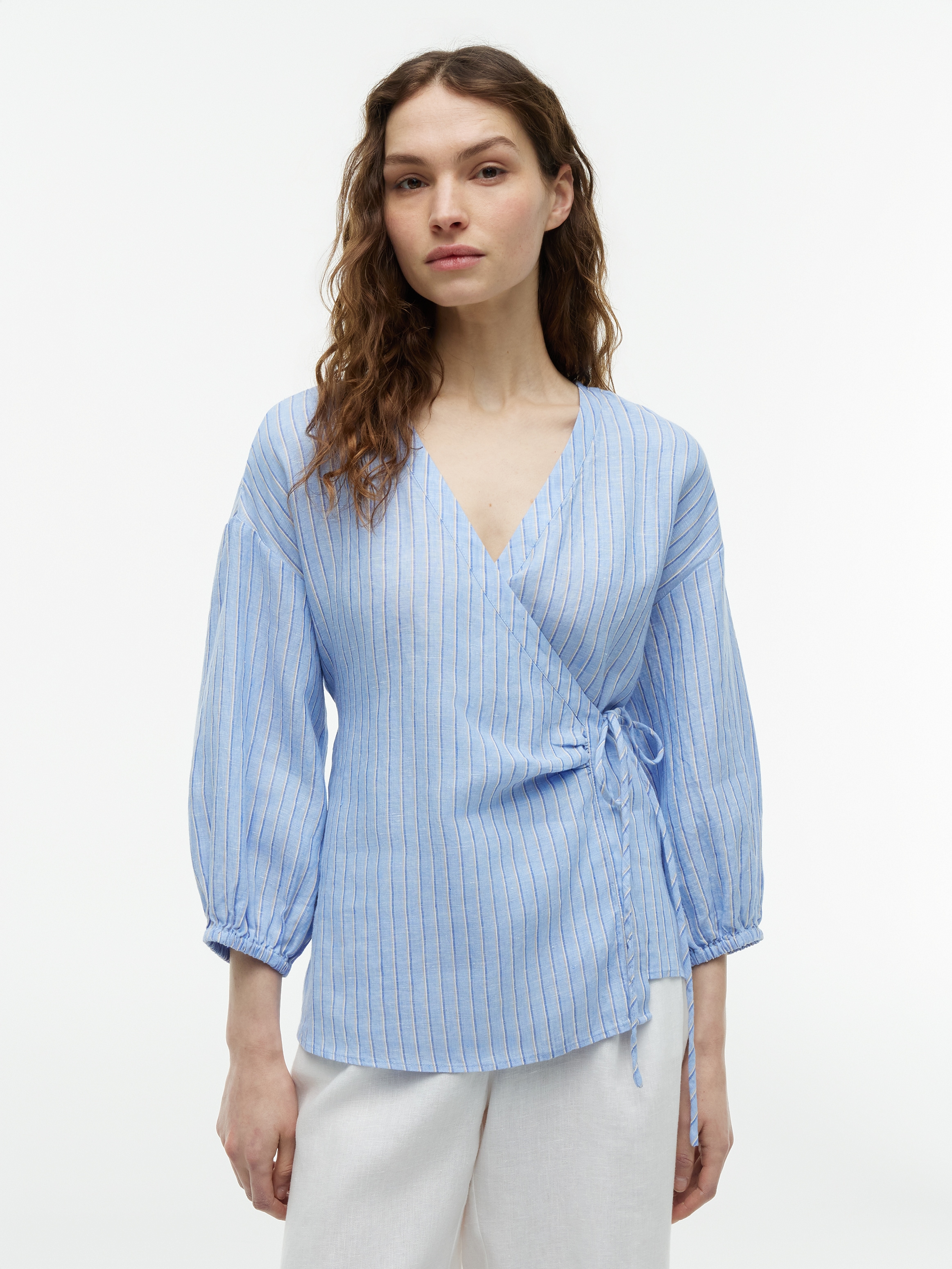 Tommy Hilfiger Wickelbluse »SUMMER LINEN WRAP TIE BLOUSE« Leinen