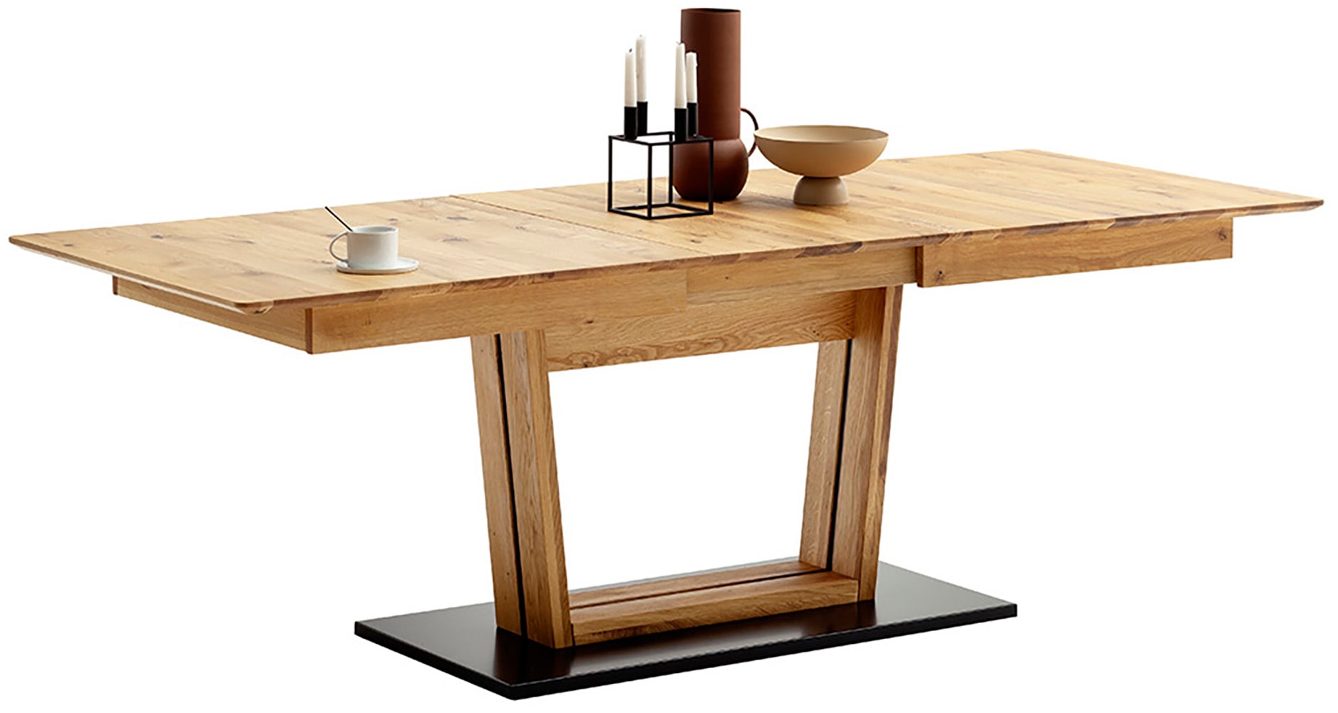 MCA furniture Esstisch »Morena Säulentisch Komfort Tisch« Synchronauszug,ausziehbar,Wildeiche,massiv,geölt,XXL