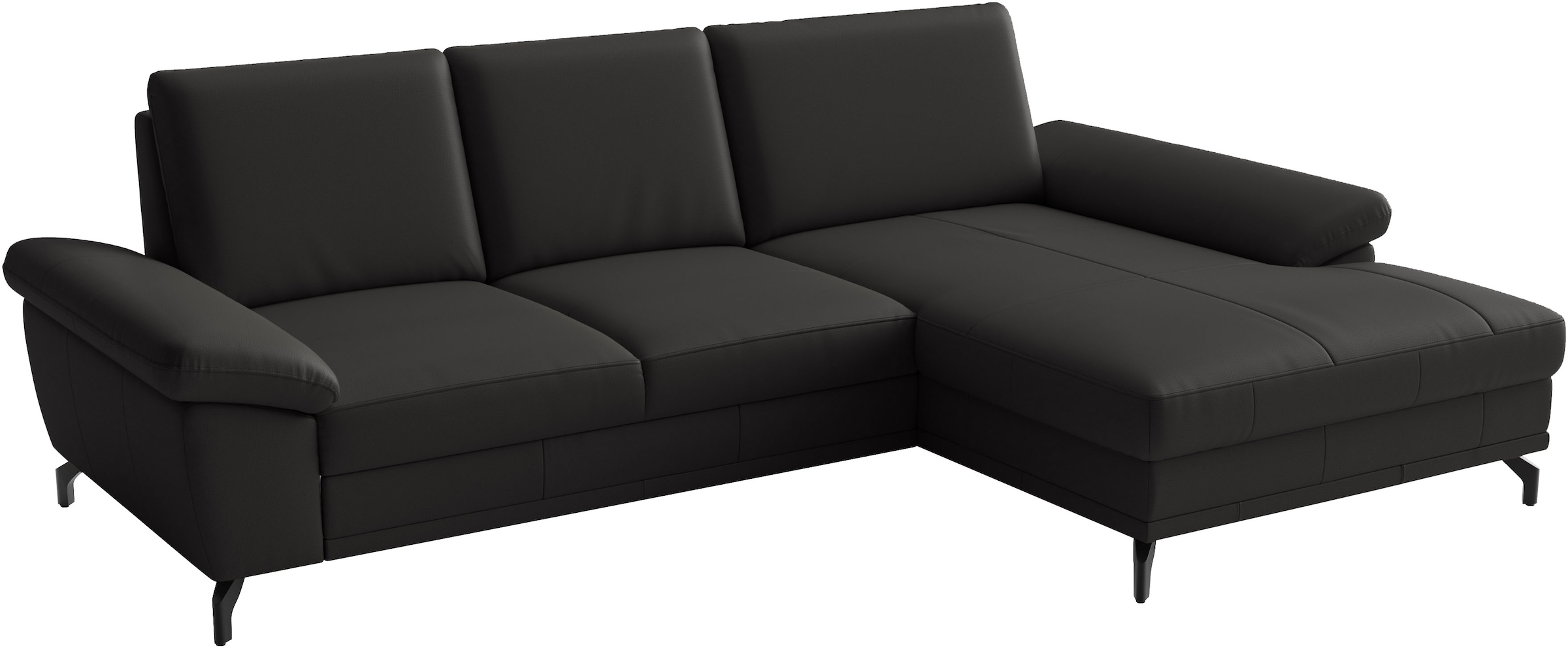 sit&more Ecksofa »Chelsea L-Form, B: 264 cm, Leder, inkl. Sitztiefen-&Armteilverstellung« optional mit Schlaffunktion und Bettkasten