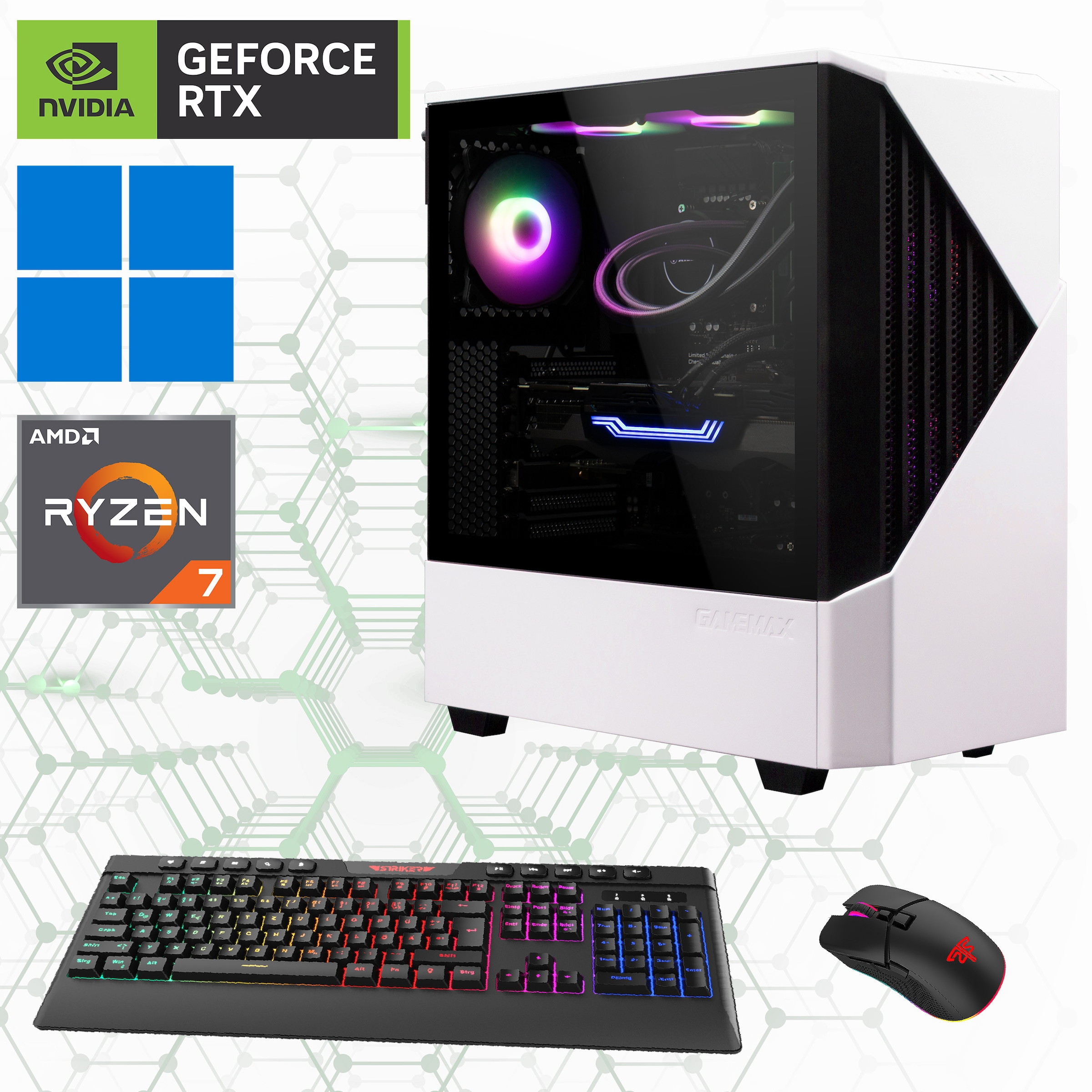 Horizon 7306 Gaming-PC (AMD Ryzen 7 7800X3D, RTX 4080 Super, 32 GB RAM, 2000 GB SSD,...