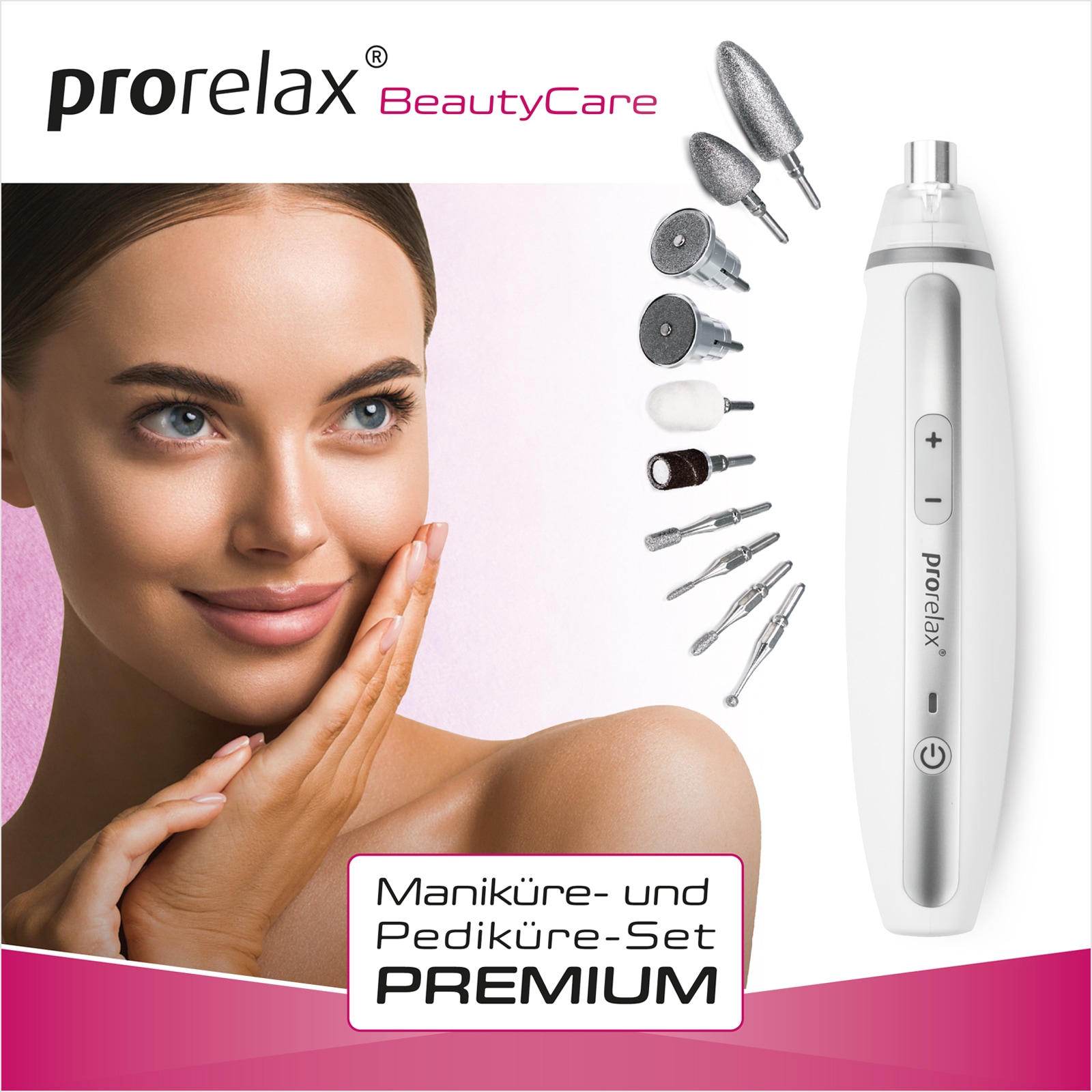 prorelax Maniküre-Pediküre-Set »121174 Premium«, 10 Aufsätze, Akkubetrieben