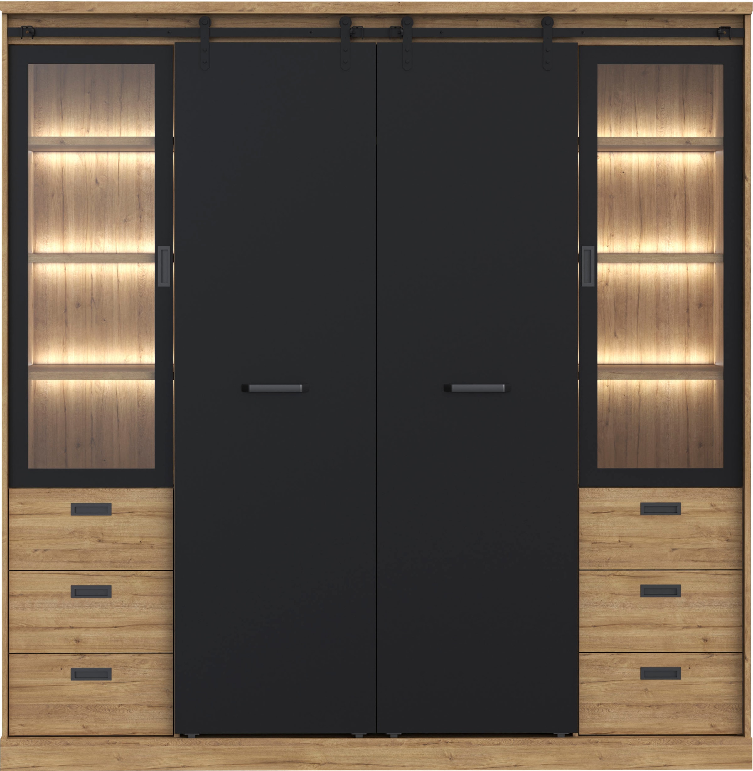FORTE Kleiderschrank, mit Beleuchtung
