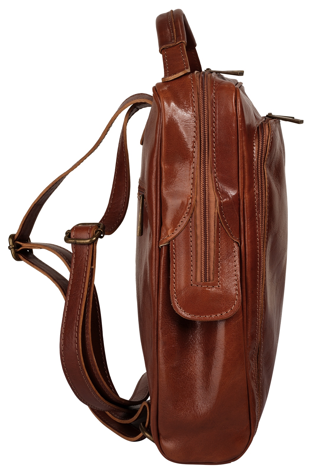 Piké Cityrucksack echt Leder, Made in Italy