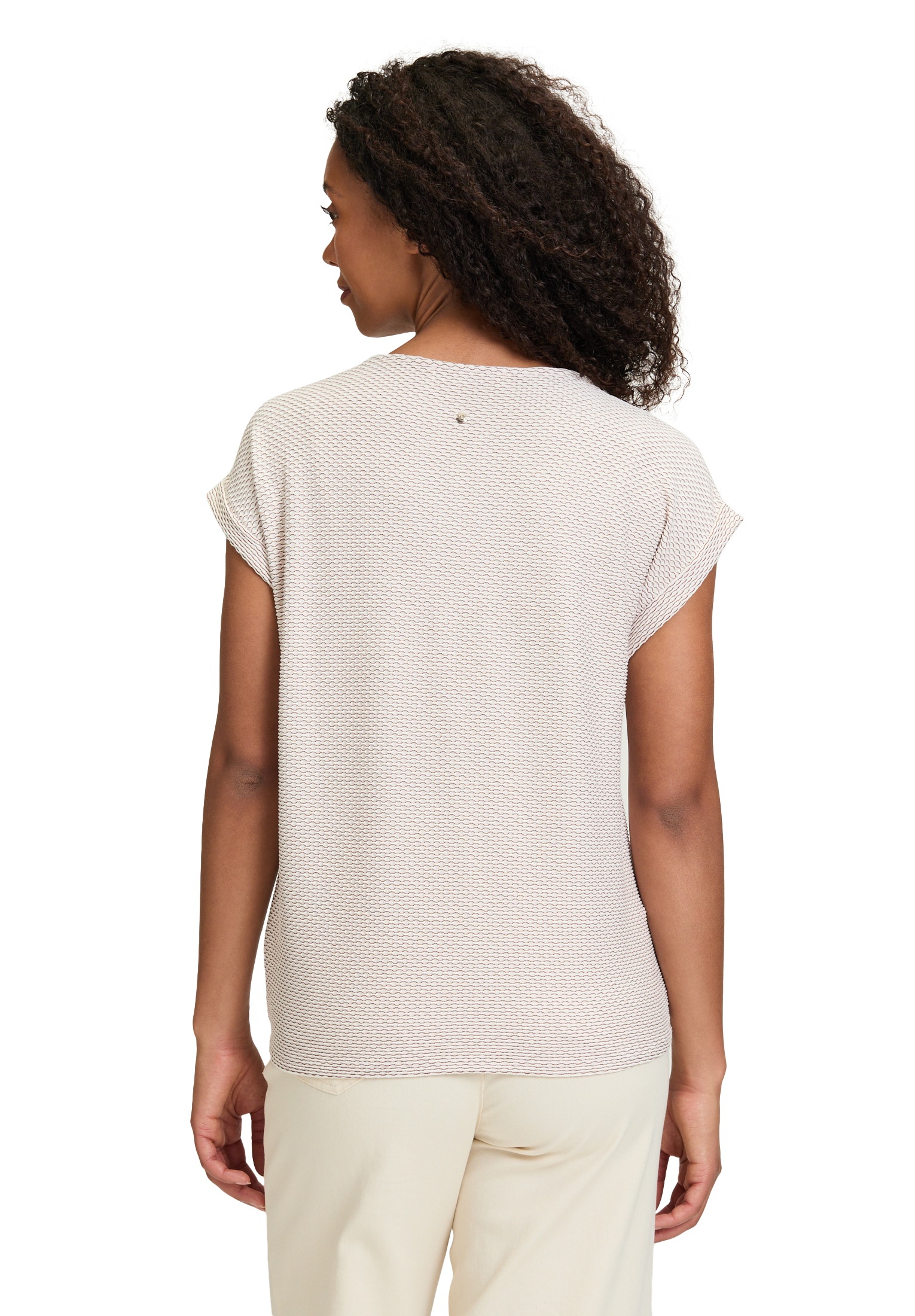 Betty&Co Kurzarmshirt »Casual-Shirt mit Wellenstruktur«