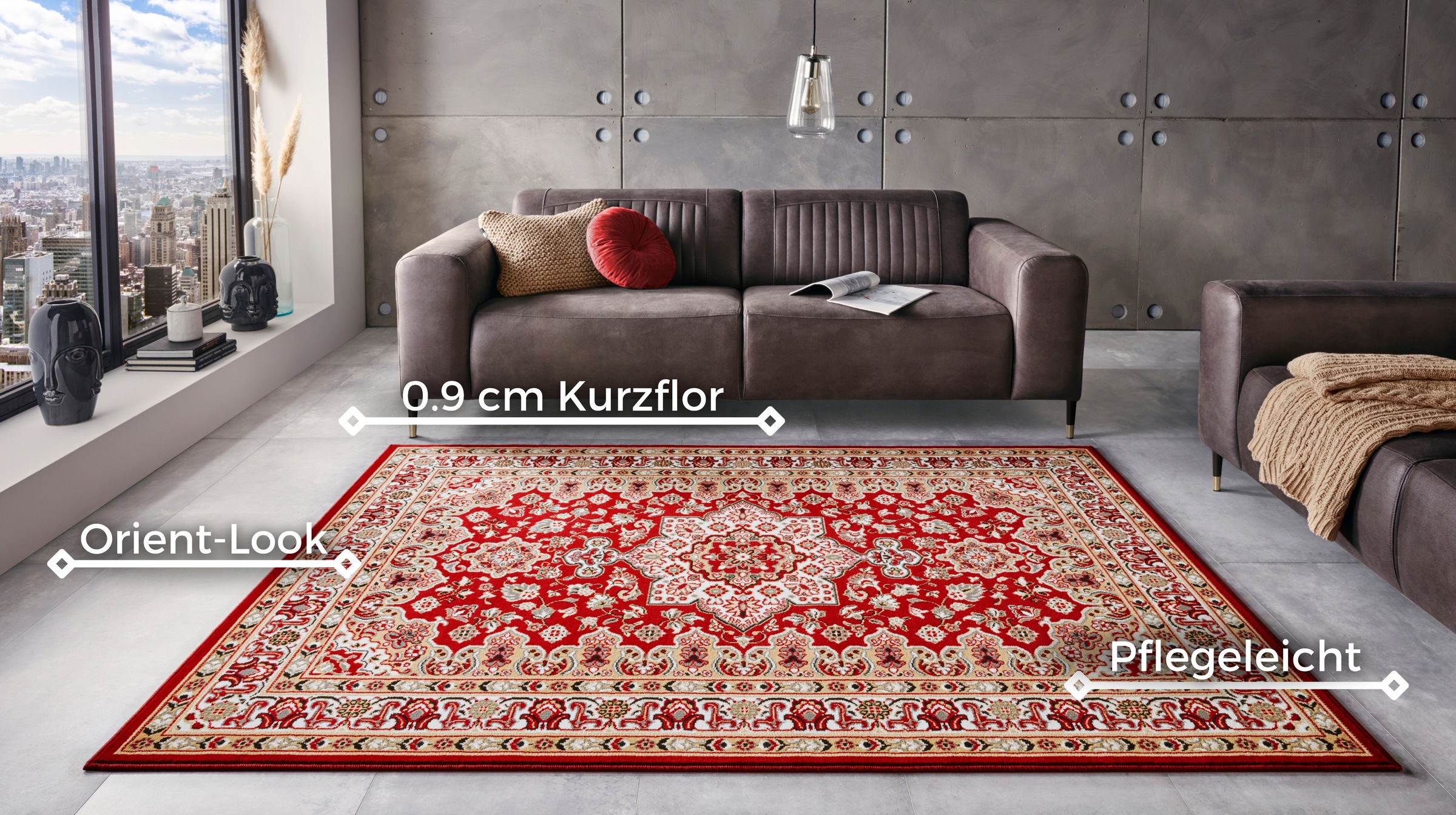 HANSE Home Teppich »Parun Täbriz«, rechteckig, 9 mm Höhe, Kurzflor, Orient, Läufer, Vintage, Esszimmer, Wohnzimmer, Flur