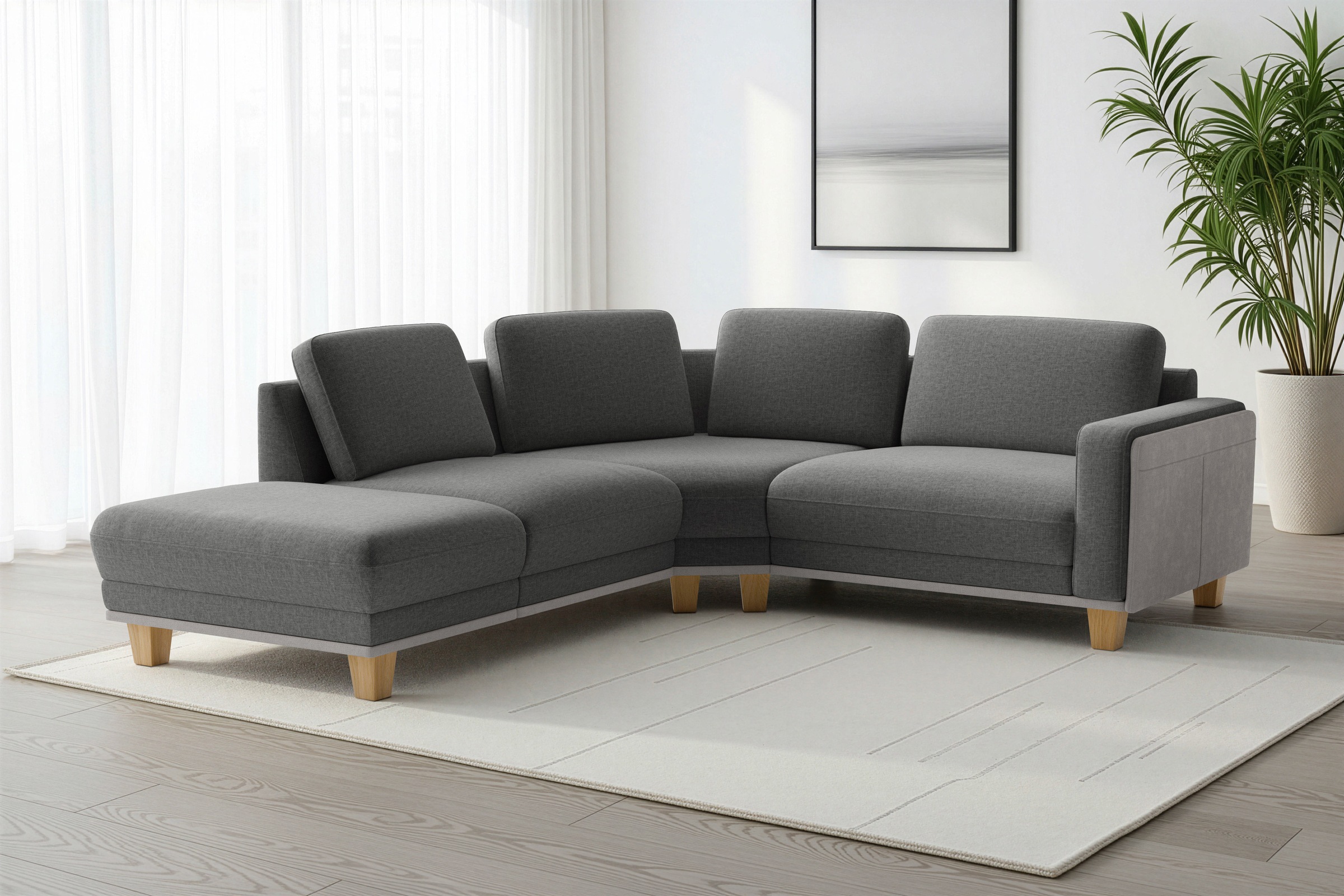 sit&more Ecksofa »Concept« Modernes Sofa in drei Fußfarben zur Auswahl