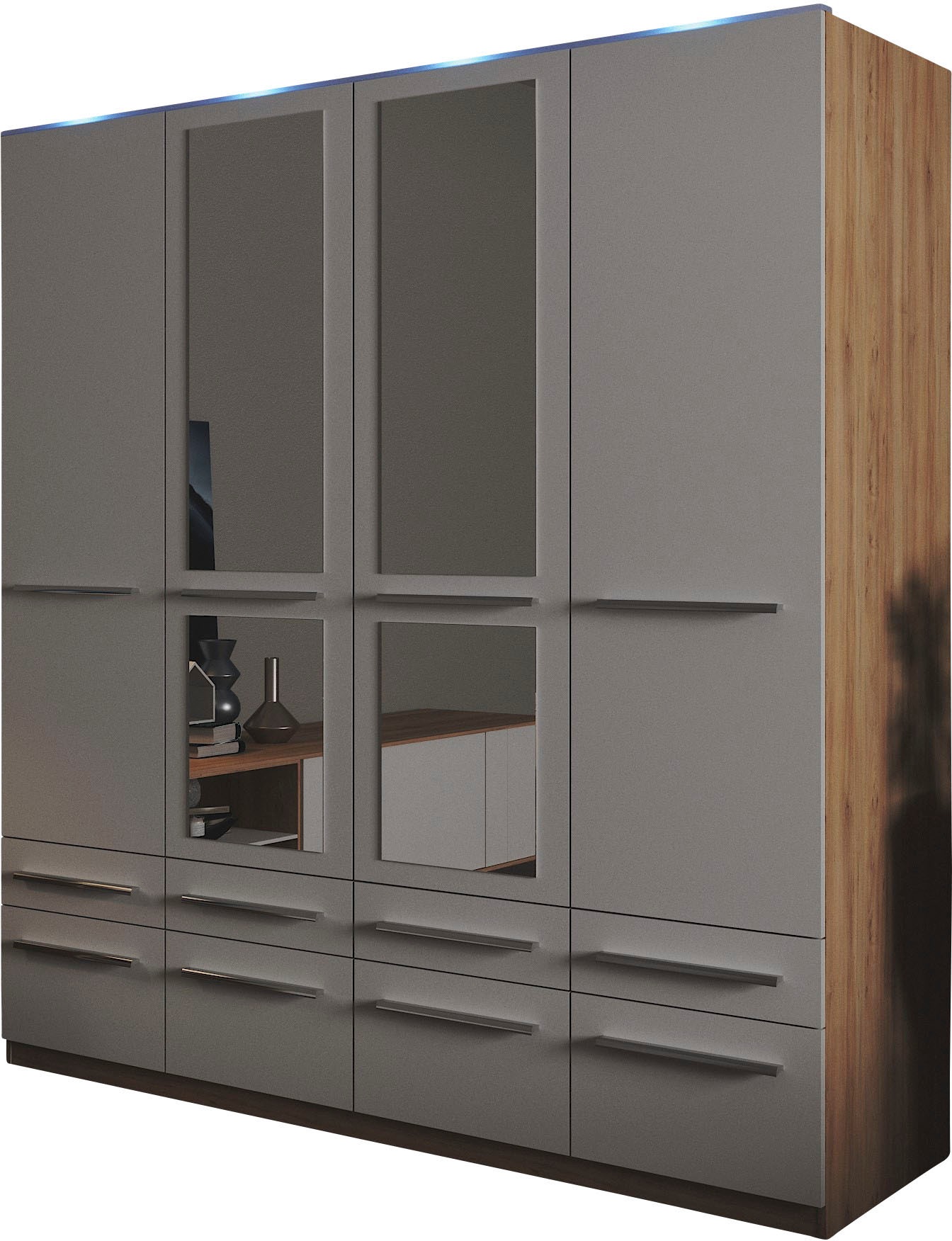 priess Kleiderschrank »Schrank Garderobe Wäscheschrank Barcelona in 5 Breiten«, viel Stauraum, geräumige Schubkästen, mit Spiegel, MADE IN GERMANY