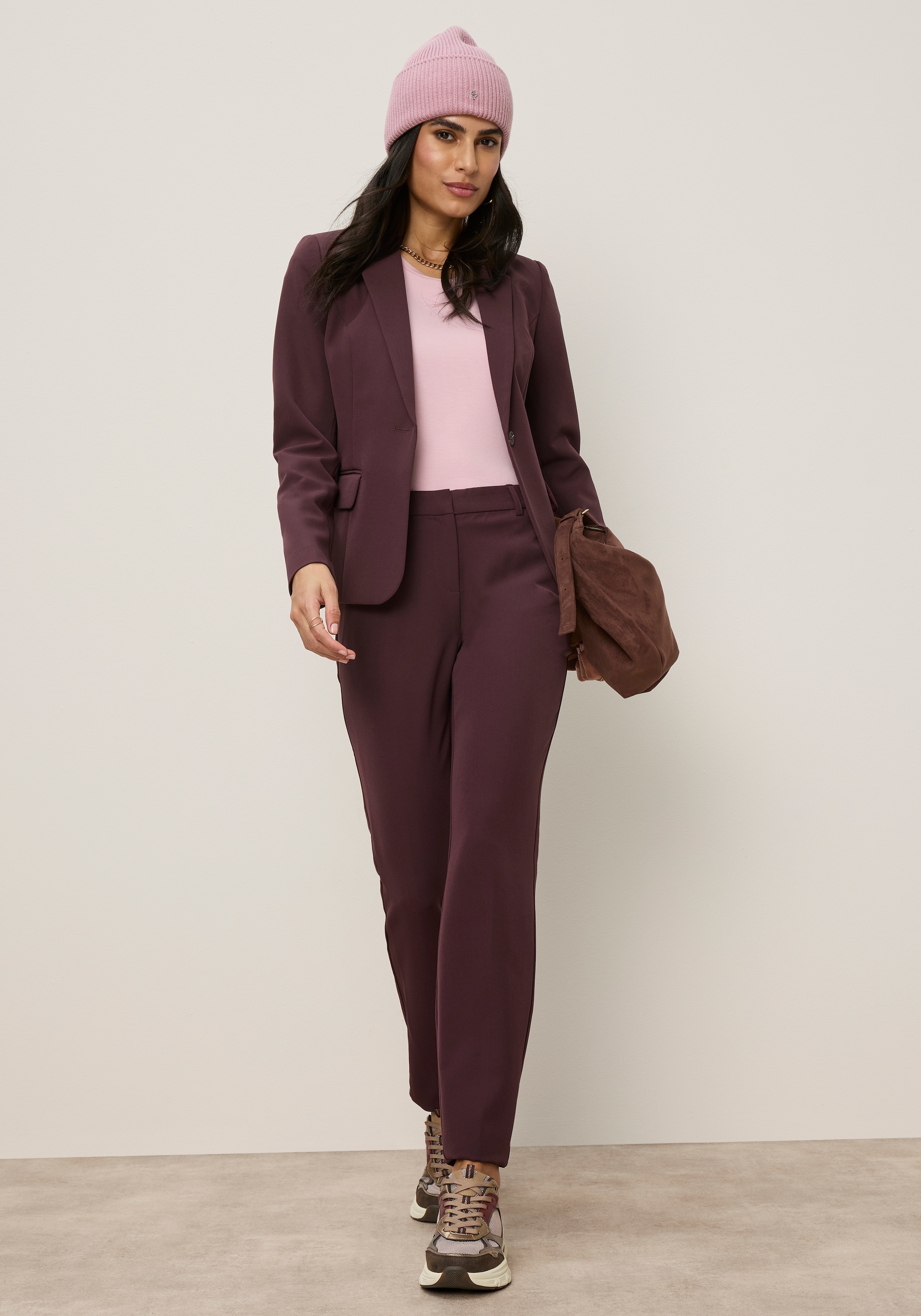 Tamaris Anzughose »mit schlanker Passform mit elastischem Bund«  in Trendfarben - mit passendem Blazer