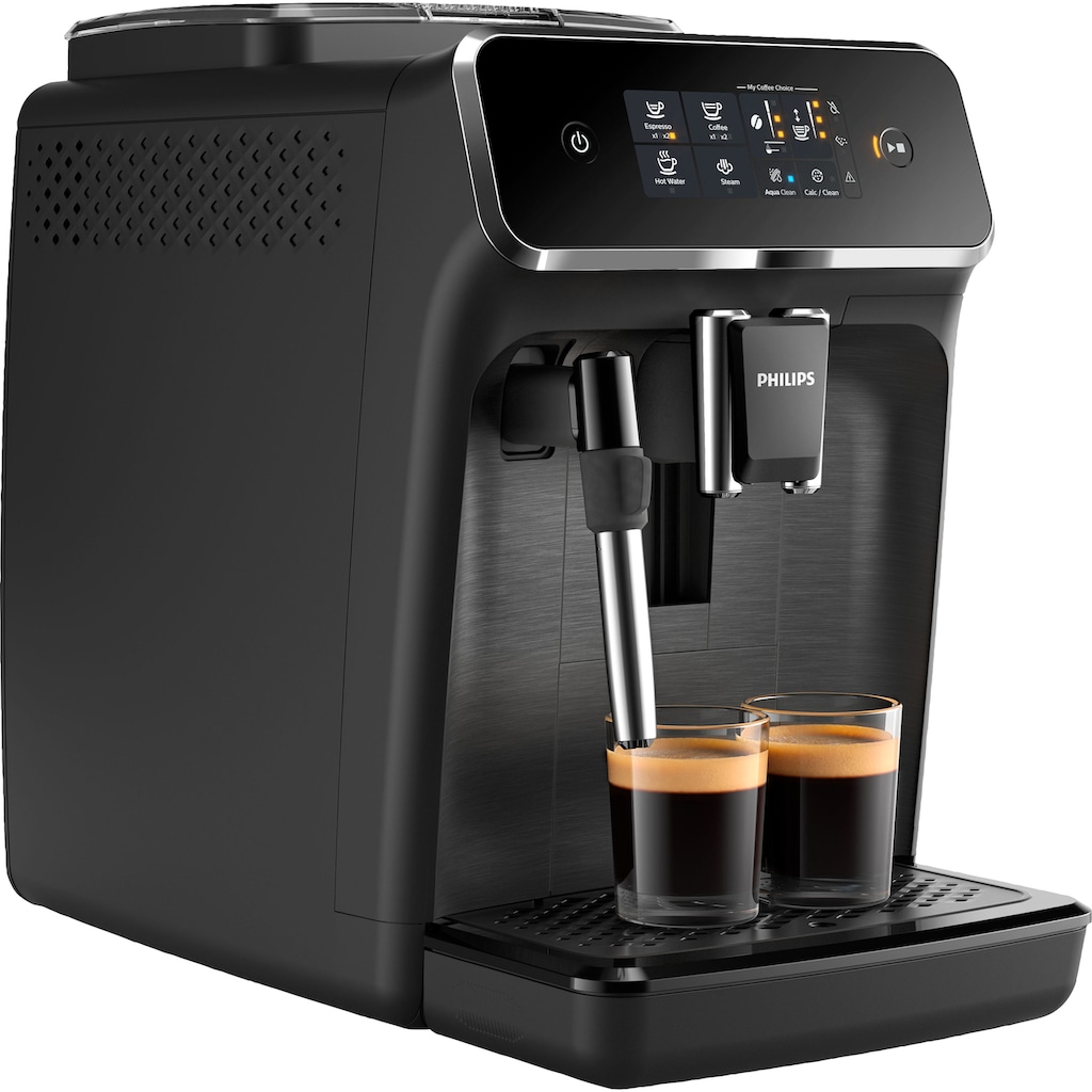 Philips Kaffeevollautomat »2200 Serie EP2220/10 Pannarello«, für 2 Kaffeespezialitäten und anpassbarer Aromastärke, mattschwarz